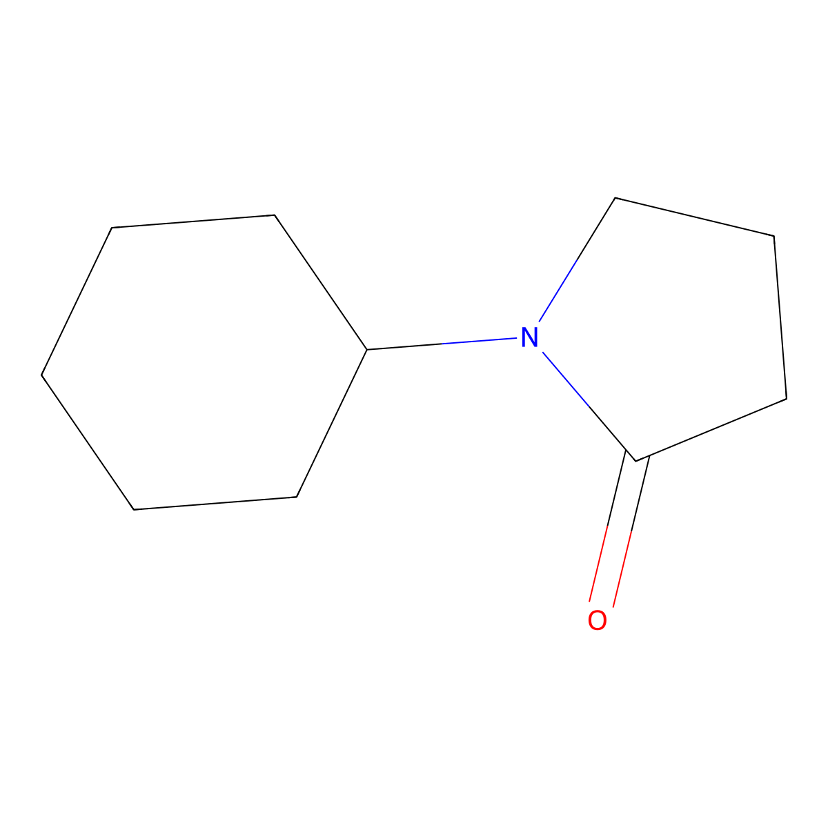 N-Cyclohexyl-2-pyrrolidone molecular structure, CAS 6837-24-7