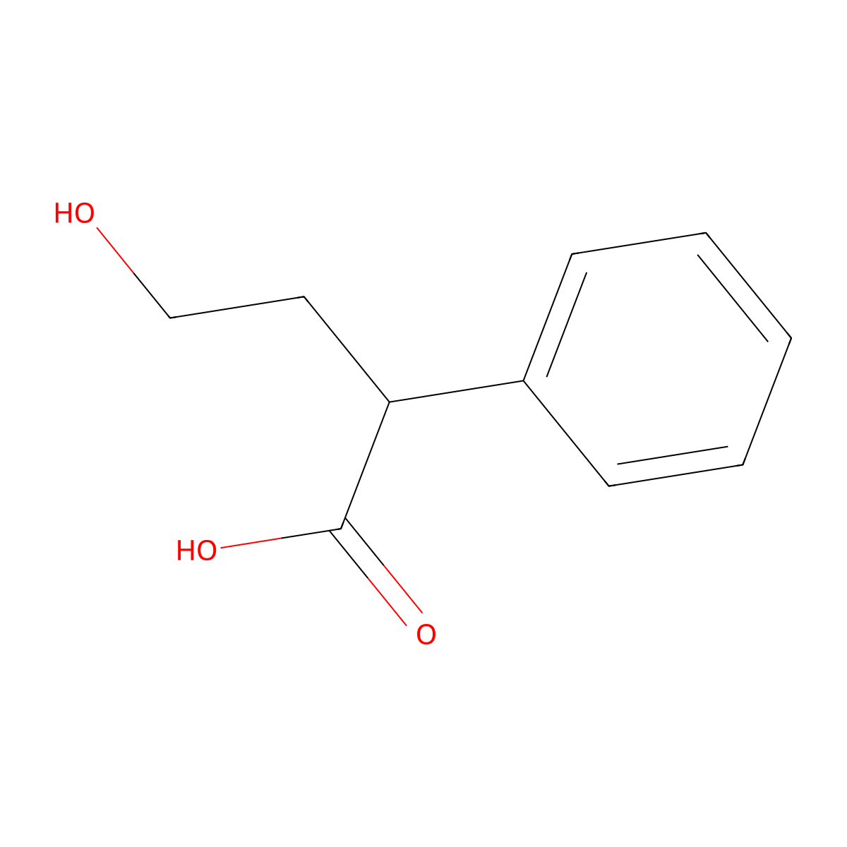 4-Hydroxy-2-phenylbutanoic acid molecular structure, CAS 6837-26-9