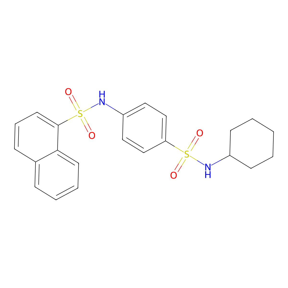 N-[4-(cyclohexylsulfamoyl)phenyl]naphthalene-1-sulfonamide molecular structure, CAS 6837-50-9