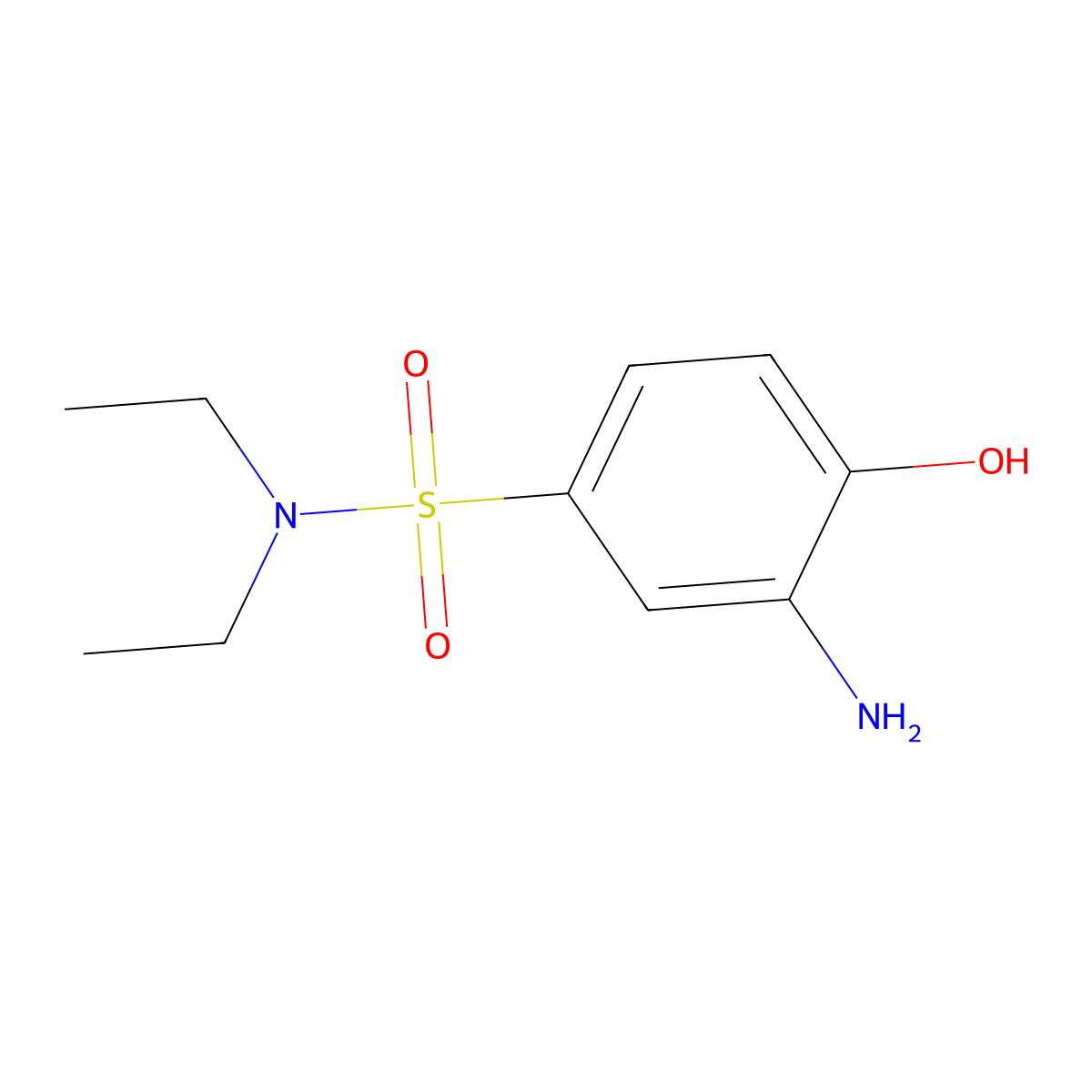 3-amino-N,N-diethyl-4-hydroxybenzene-1-sulfonamide molecular structure, CAS 6837-92-9
