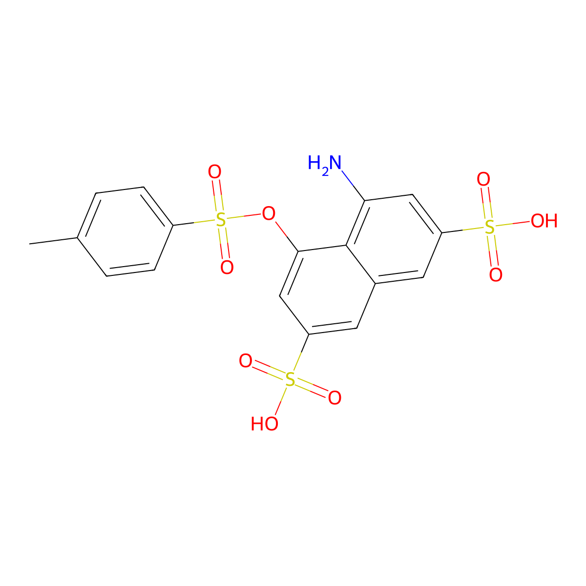 4-Amino-5-(((4-methylphenyl)sulfonyl)oxy)-2,7-naphthalenedisulfonic acid molecular structure, CAS 6837-93-0