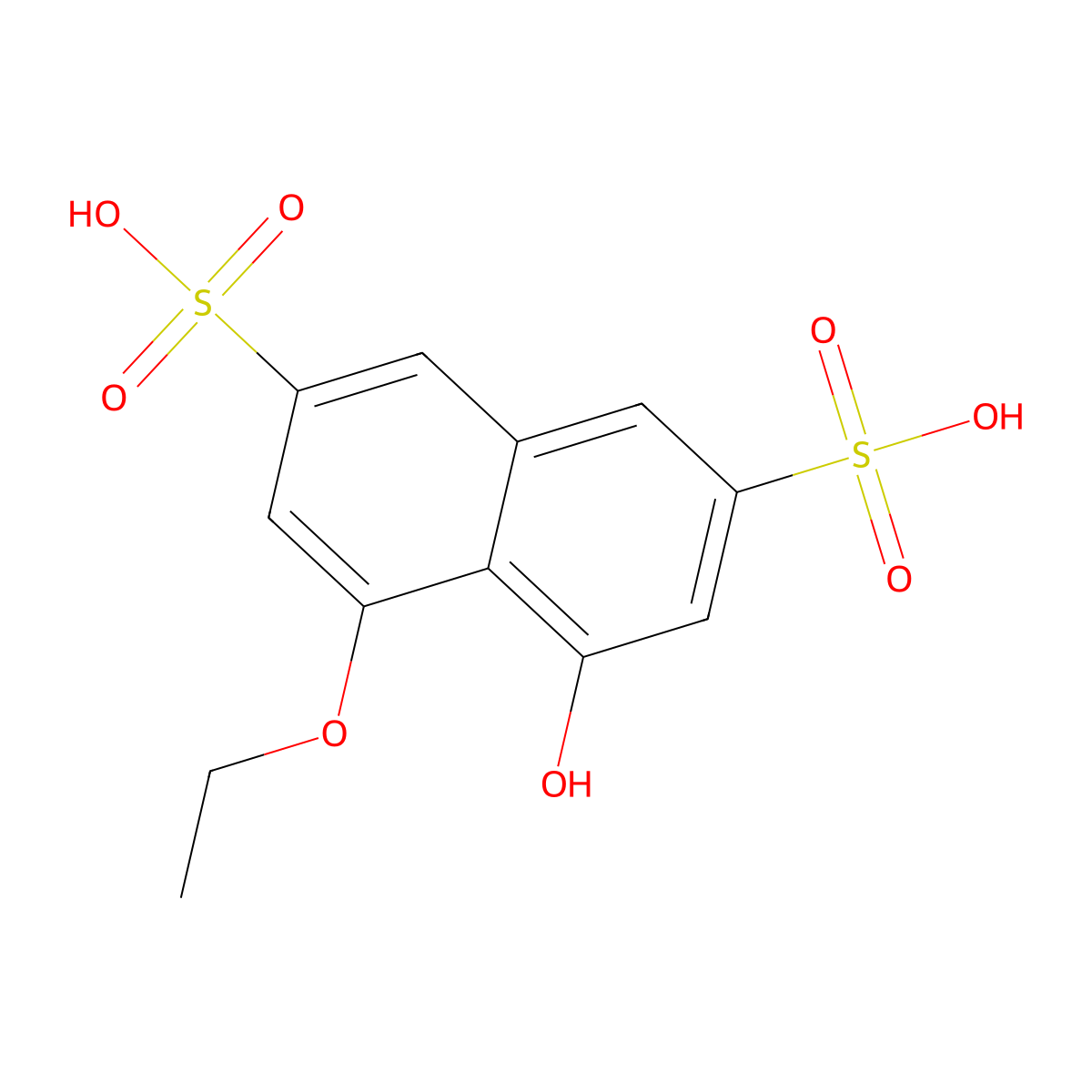 4-Ethoxy-5-hydroxynaphthalene-2,7-disulphonic acid molecular structure, CAS 6837-94-1