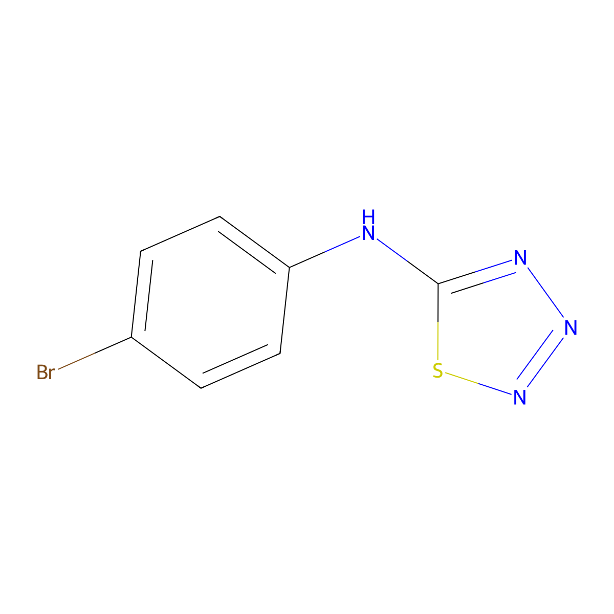 N-(4-bromophenyl)-1,2,3,4-thiatriazol-5-amine molecular structure, CAS 68371-97-1