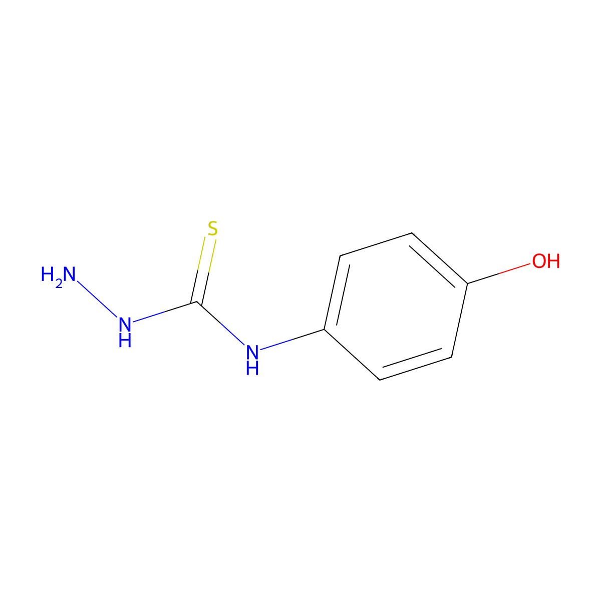 4-[(Hydrazinothioxomethyl)amino]phenol molecular structure, CAS 68372-10-1