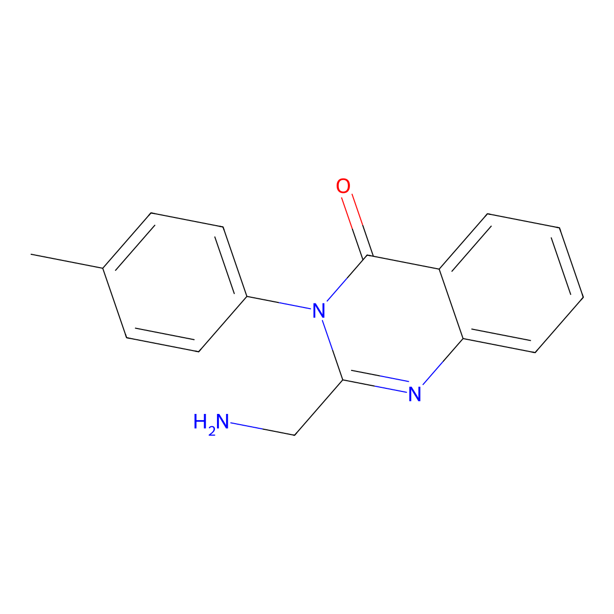 2-(Aminomethyl)-3-(p-tolyl)quinazolin-4(3H)-one molecular structure, CAS 683737-38-4