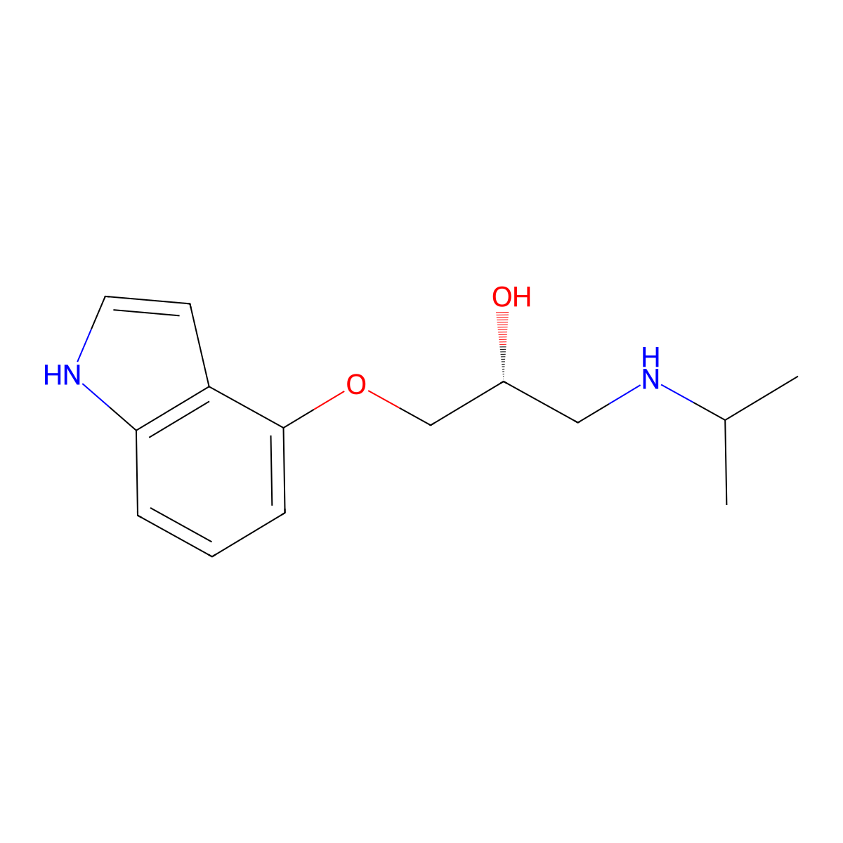 (R)-pindolol molecular structure, CAS 68374-35-6