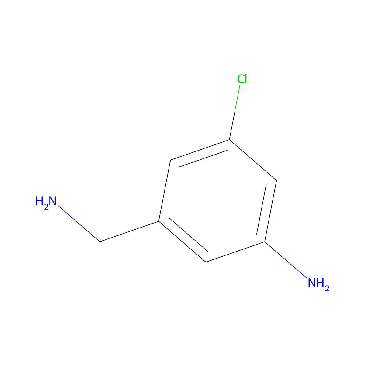 3-(Aminomethyl)-5-chloroaniline molecular structure, CAS 683740-35-4
