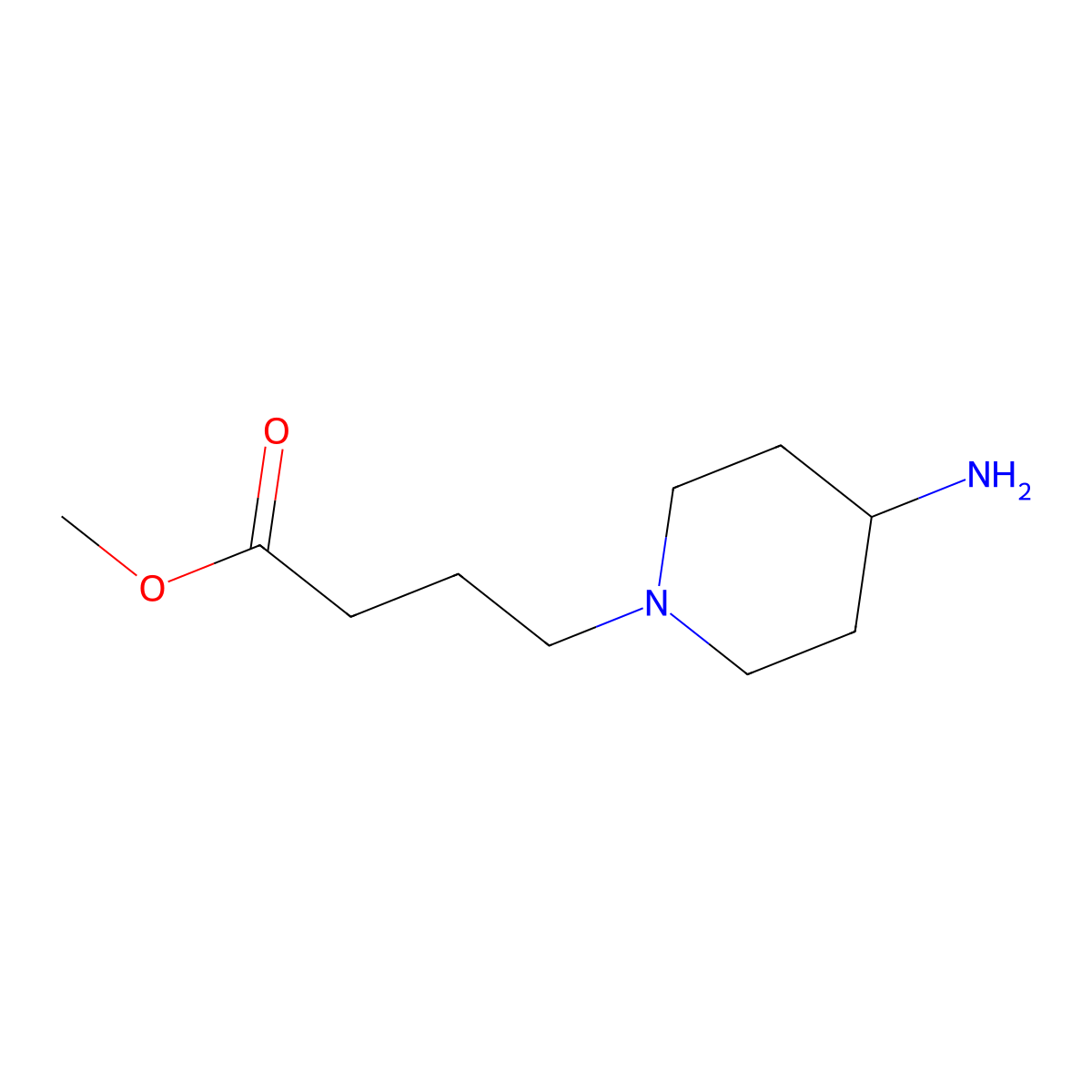 Methyl 4-(4-aminopiperidin-1-yl)butanoate molecular structure, CAS 683744-45-8