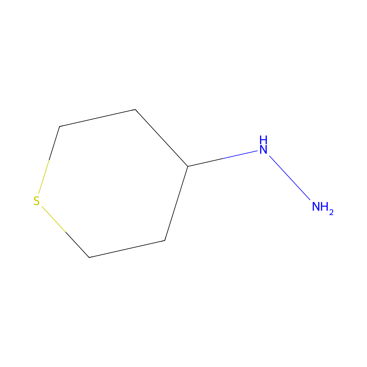(Thian-4-yl)hydrazine molecular structure, CAS 683744-65-2