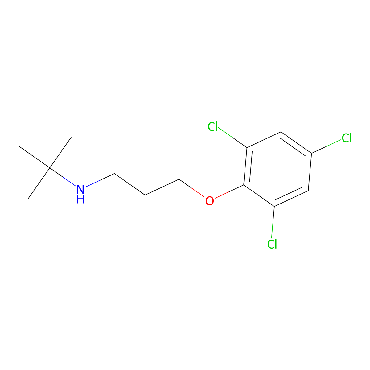 N-(1,1-Dimethylethyl)-3-(2,4,6-trichlorophenoxy)-1-propanamine molecular structure, CAS 683745-17-7