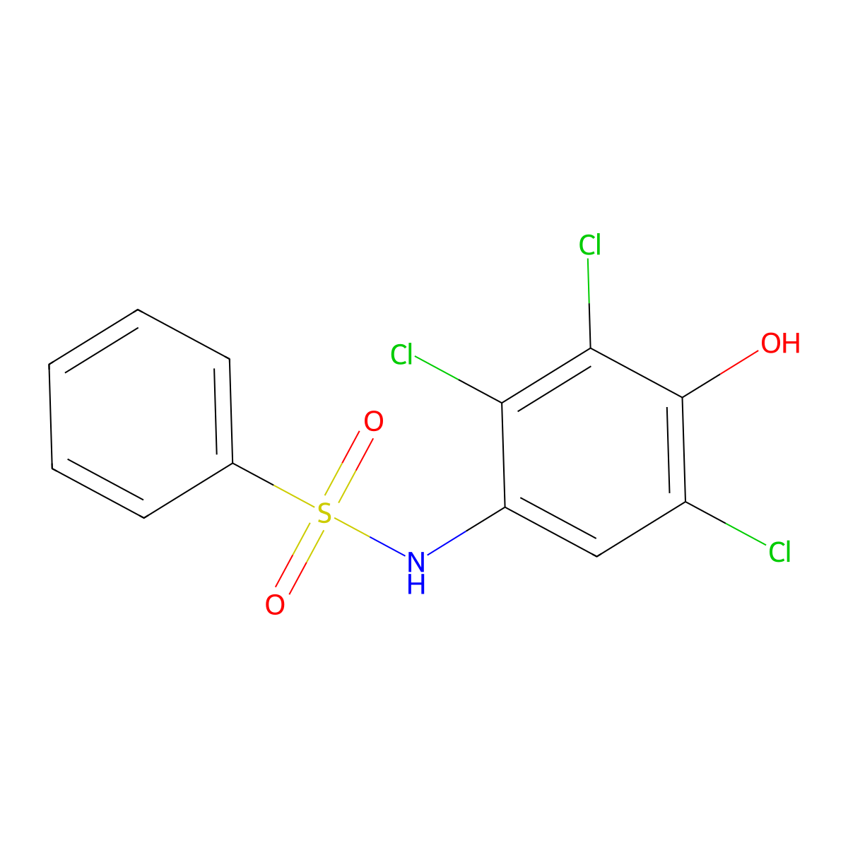 N-(2,3,5-trichloro-4-hydroxyphenyl)benzenesulfonamide molecular structure, CAS 68375-07-5