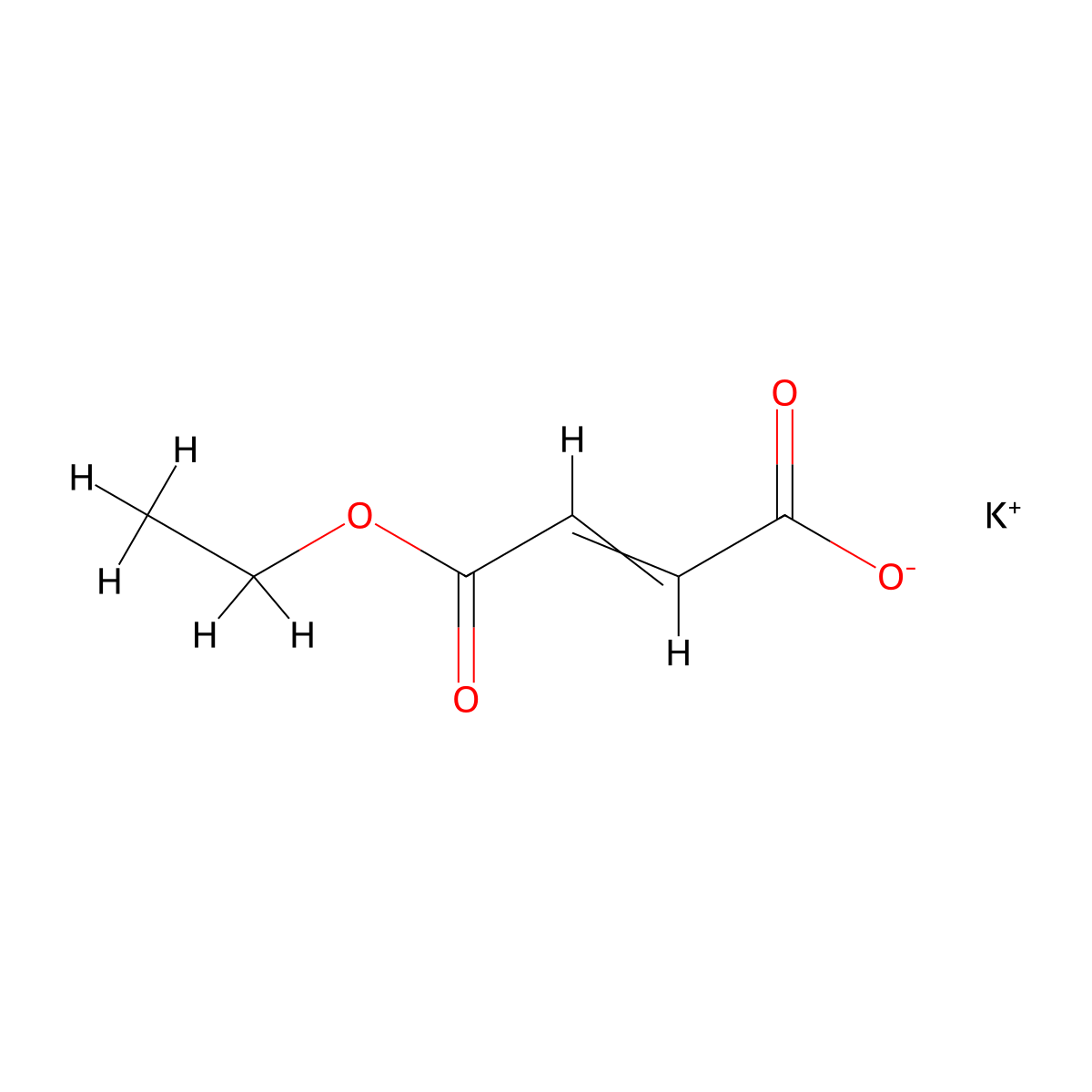 Potassium;4-ethoxy-4-oxobut-2-enoate molecular structure, CAS 68375-84-8