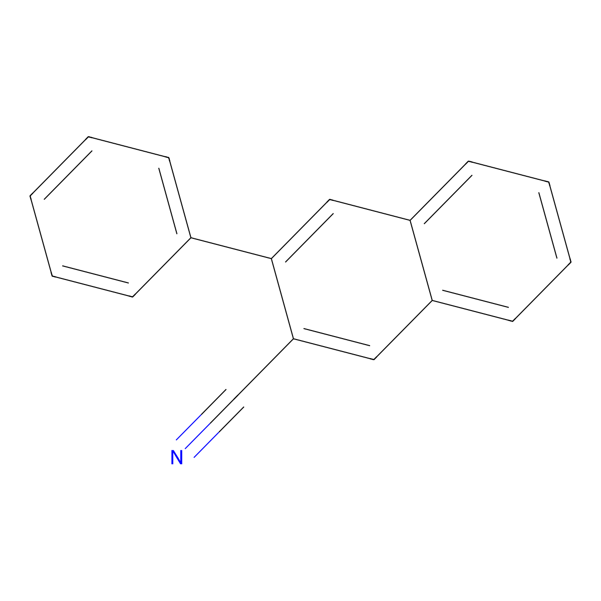 3-Phenylnaphthalene-2-carbonitrile molecular structure, CAS 68376-10-3