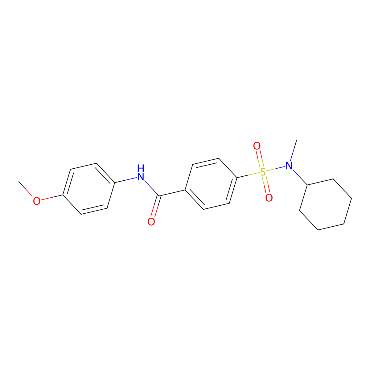 4-[cyclohexyl(methyl)sulfamoyl]-N-(4-methoxyphenyl)benzamide molecular structure, CAS 683761-54-8