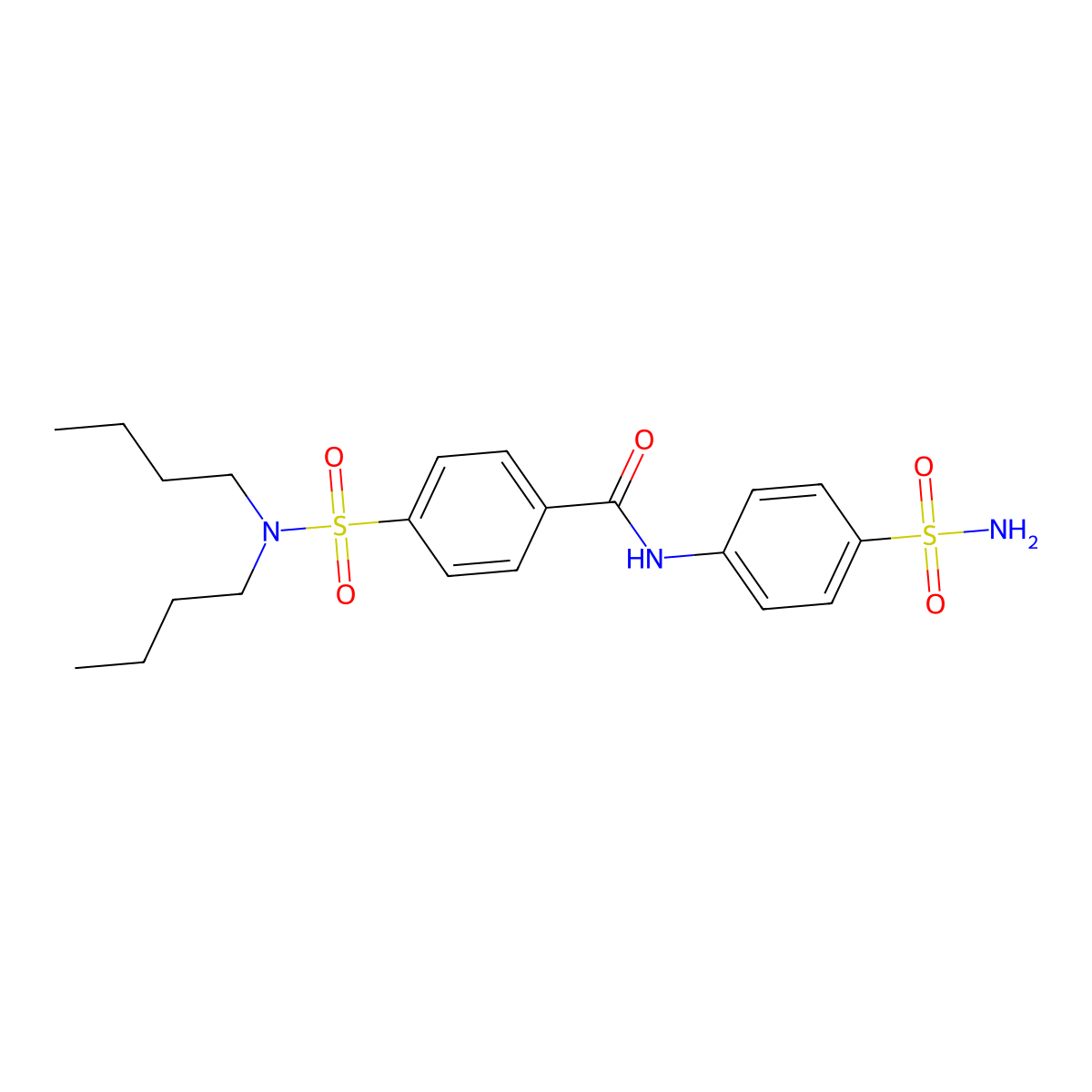 4-(N,N-dibutylsulfamoyl)-N-(4-sulfamoylphenyl)benzamide molecular structure, CAS 683762-06-3