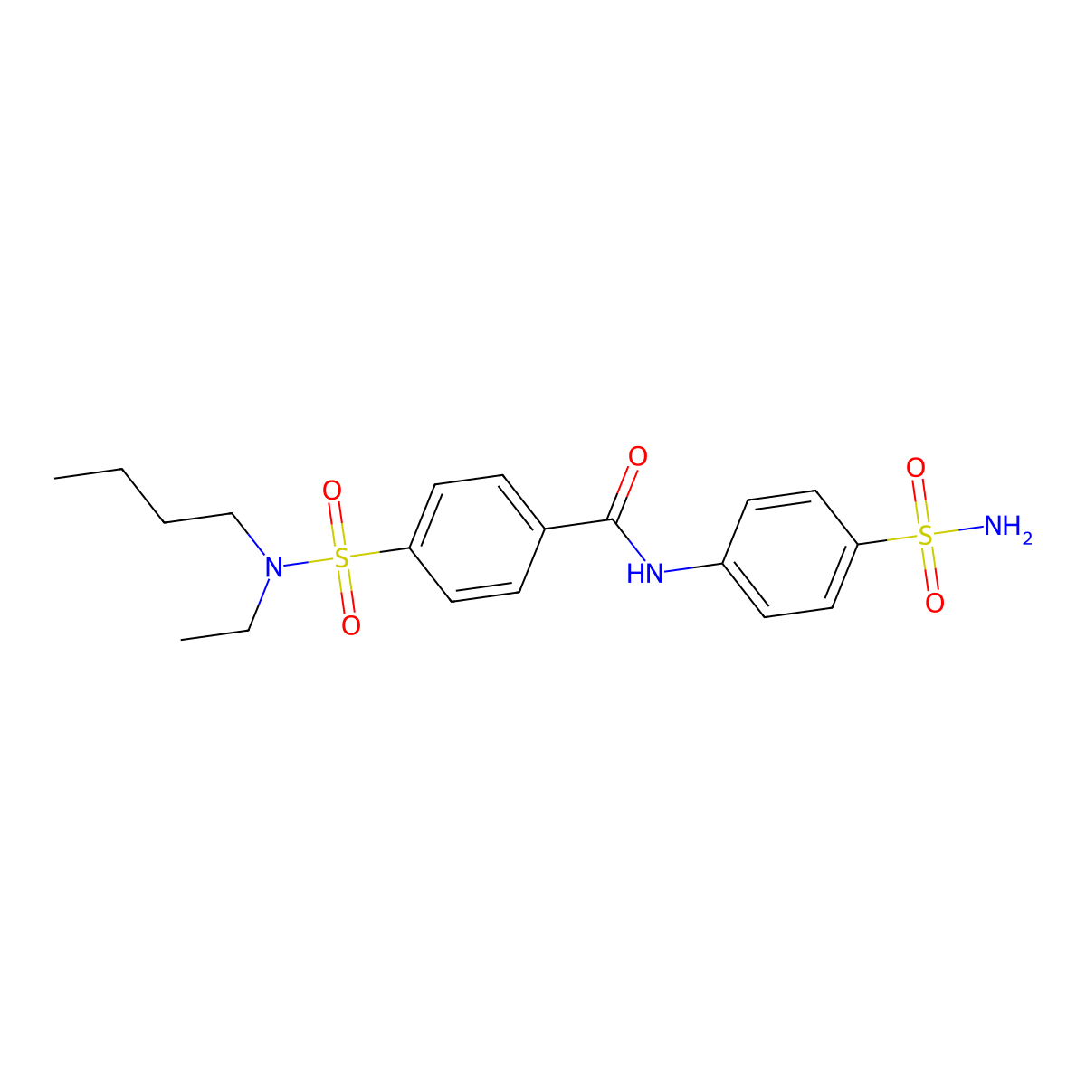 4-[butyl(ethyl)sulfamoyl]-N-(4-sulfamoylphenyl)benzamide molecular structure, CAS 683762-08-5