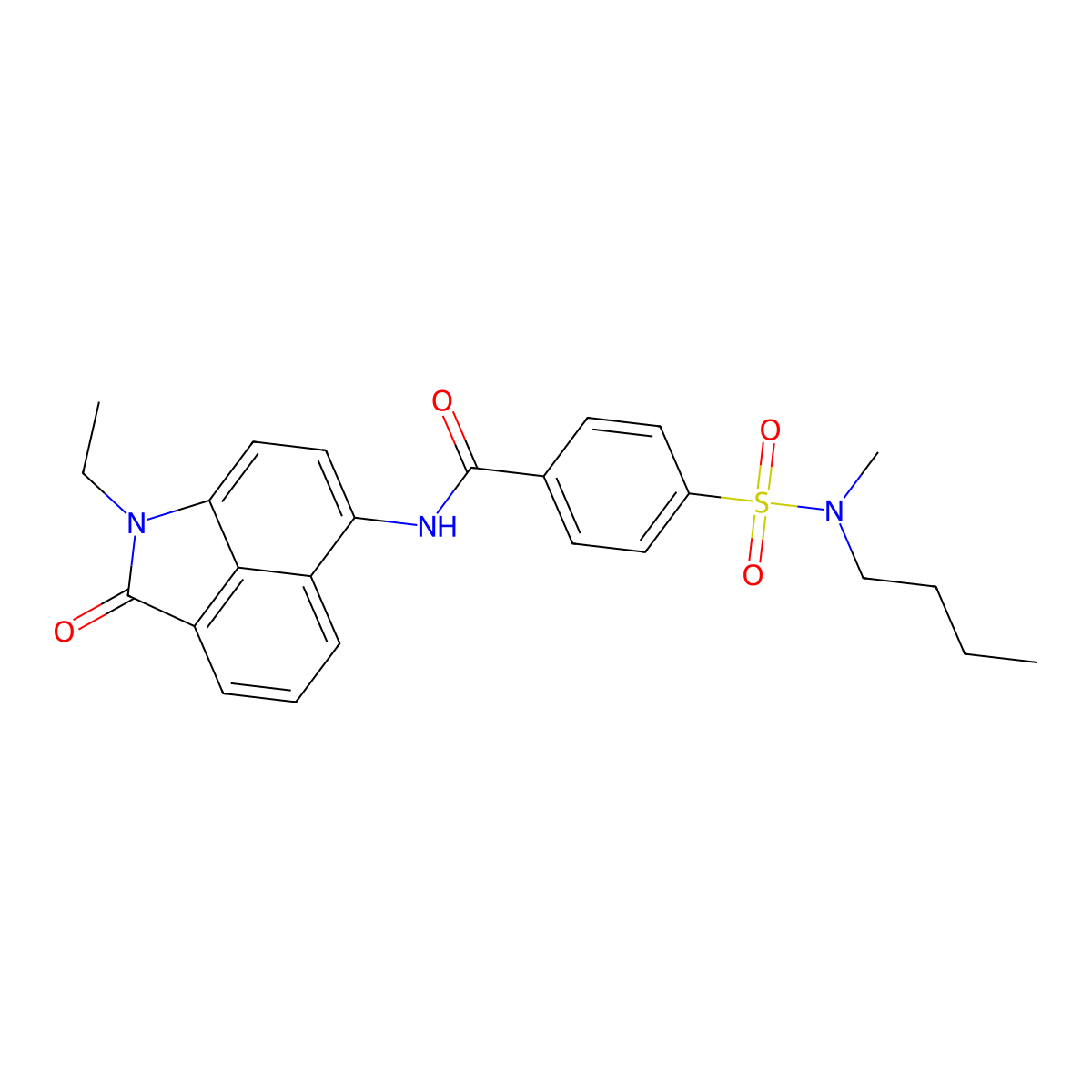 4-(N-butyl-N-methylsulfamoyl)-N-(1-ethyl-2-oxo-1,2-dihydrobenzo[cd]indol-6-yl)benzamide molecular structure, CAS 683762-46-1