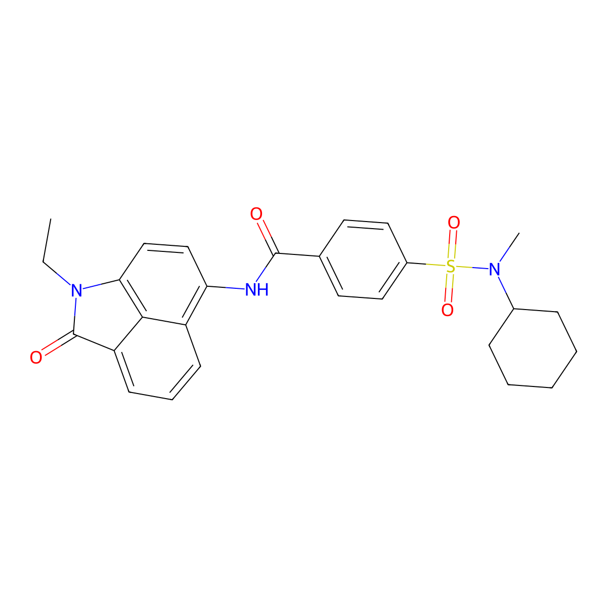 4-(N-cyclohexyl-N-methylsulfamoyl)-N-(1-ethyl-2-oxo-1,2-dihydrobenzo[cd]indol-6-yl)benzamide molecular structure, CAS 683762-48-3