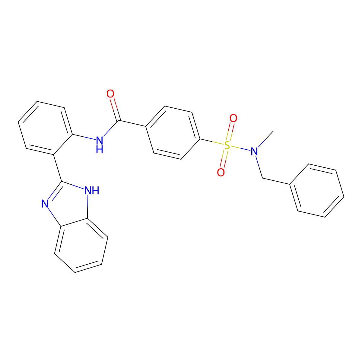 N-(2-(1H-benzo[d]imidazol-2-yl)phenyl)-4-(N-benzyl-N-methylsulfamoyl)benzamide molecular structure, CAS 683762-60-9