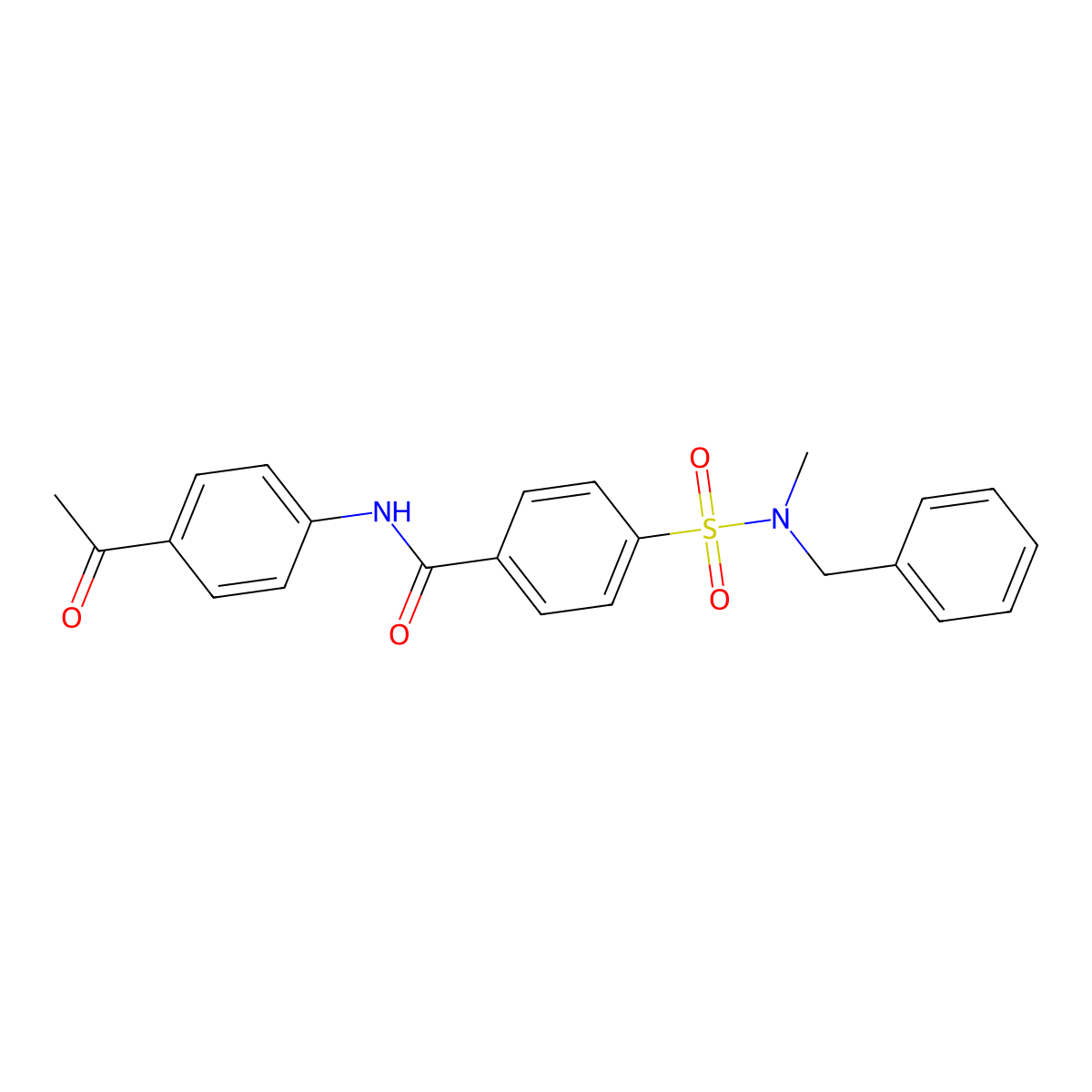 N-(4-acetylphenyl)-4-[benzyl(methyl)sulfamoyl]benzamide molecular structure, CAS 683763-32-8
