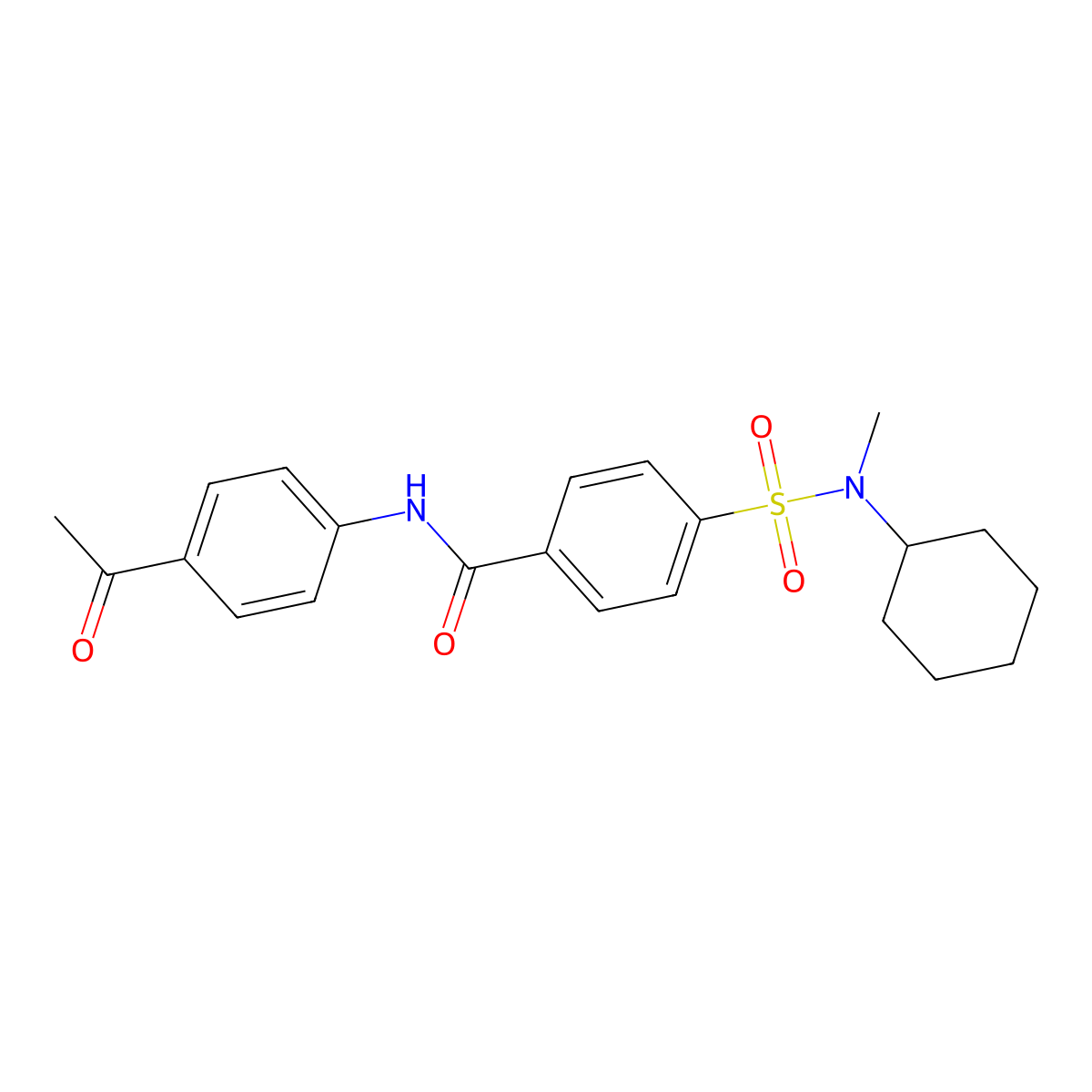 N-(4-acetylphenyl)-4-(N-cyclohexyl-N-methylsulfamoyl)benzamide molecular structure, CAS 683763-36-2