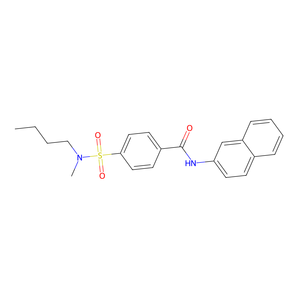 4-(N-butyl-N-methylsulfamoyl)-N-(naphthalen-2-yl)benzamide molecular structure, CAS 683763-73-7