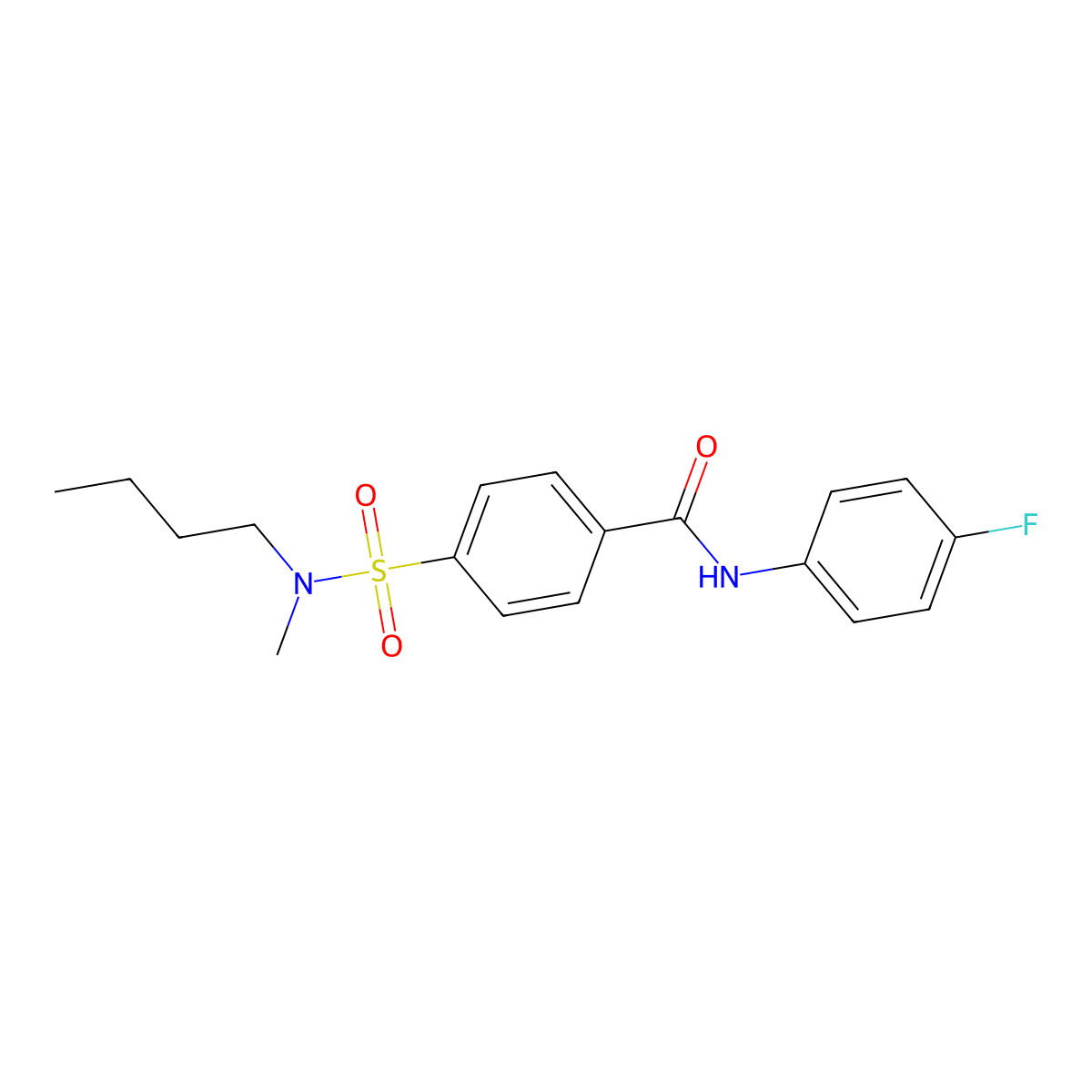 4-[butyl(methyl)sulfamoyl]-N-(4-fluorophenyl)benzamide molecular structure, CAS 683764-98-9