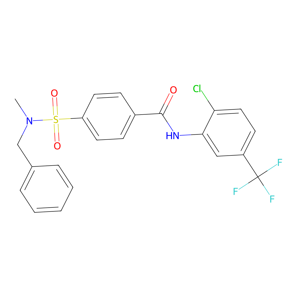 4-(N-benzyl-N-methylsulfamoyl)-N-(2-chloro-5-(trifluoromethyl)phenyl)benzamide molecular structure, CAS 683765-17-5