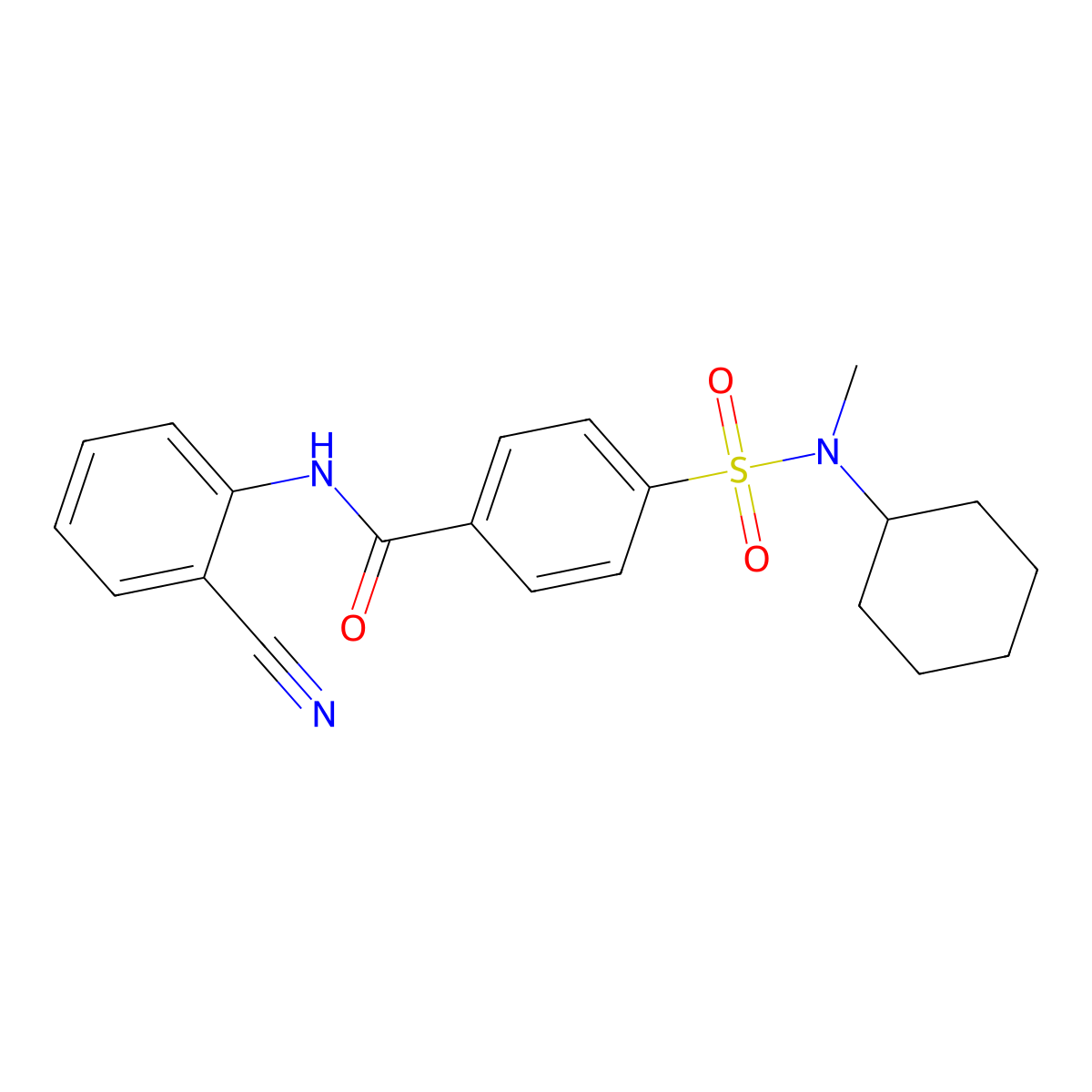 N-(2-cyanophenyl)-4-[cyclohexyl(methyl)sulfamoyl]benzamide molecular structure, CAS 683766-06-5