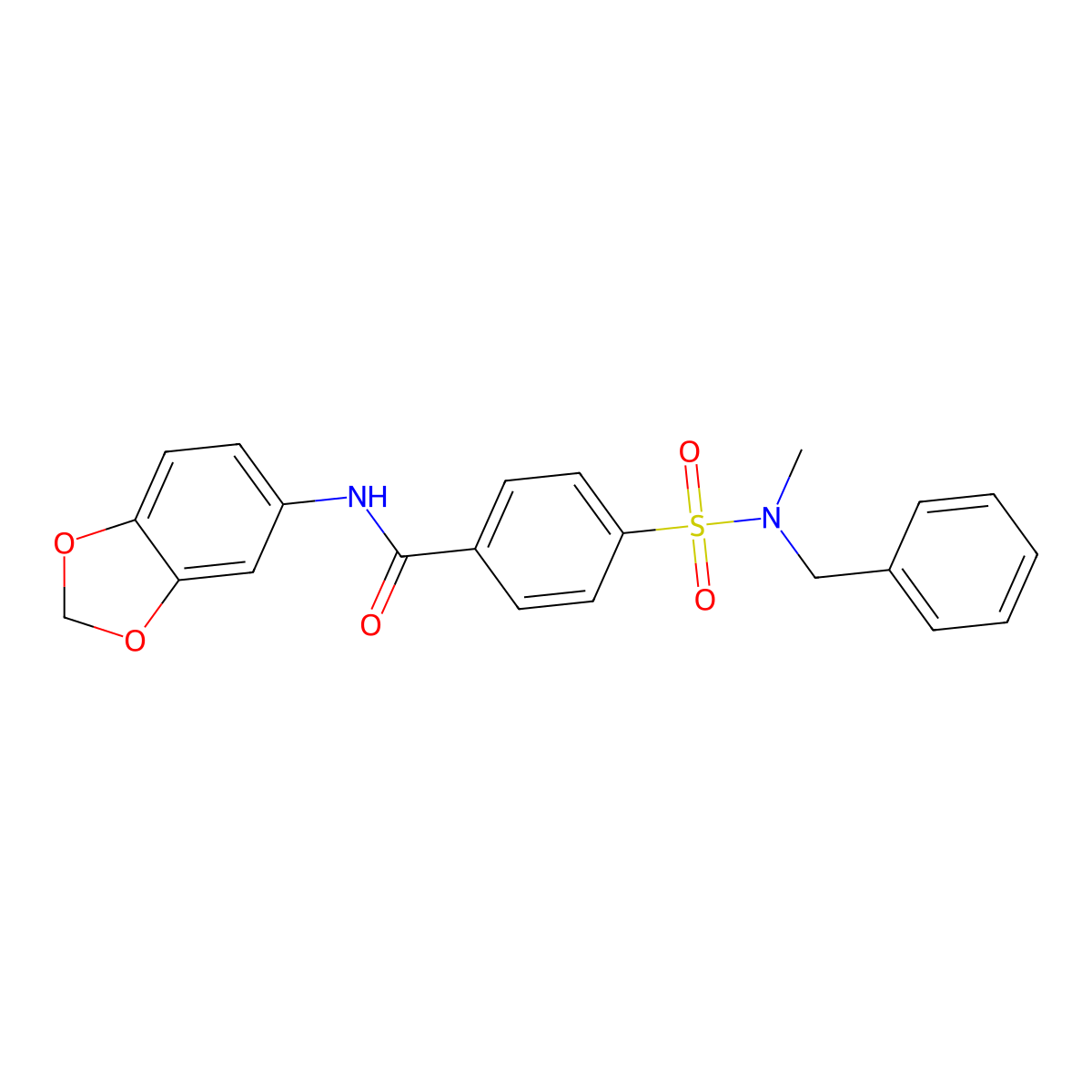 N-(benzo[d][1,3]dioxol-5-yl)-4-(N-benzyl-N-methylsulfamoyl)benzamide molecular structure, CAS 683766-09-8