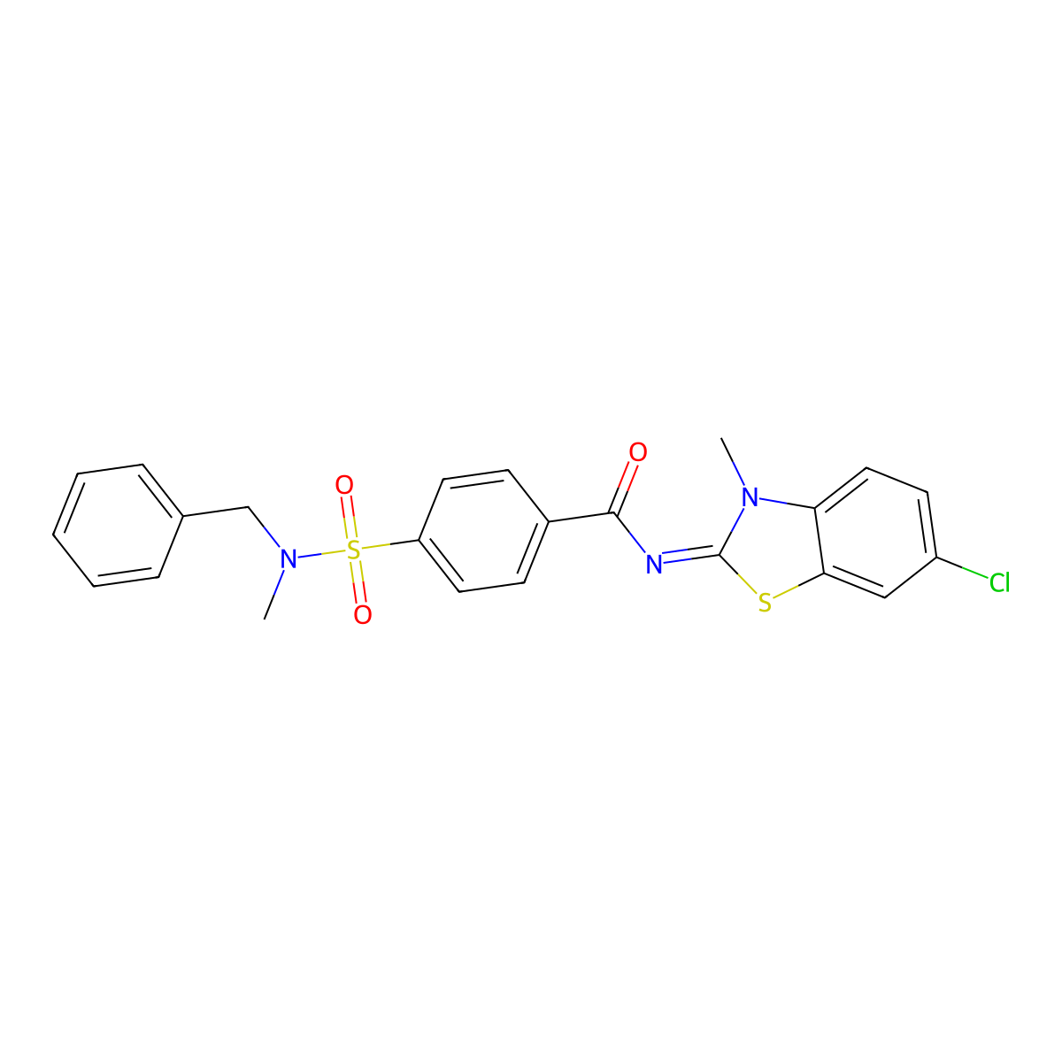 (E)-4-(N-benzyl-N-methylsulfamoyl)-N-(6-chloro-3-methylbenzo[d]thiazol-2(3H)-ylidene)benzamide molecular structure, CAS 683767-09-1