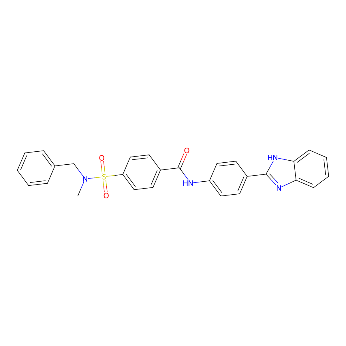 N-(4-(1H-benzo[d]imidazol-2-yl)phenyl)-4-(N-benzyl-N-methylsulfamoyl)benzamide molecular structure, CAS 683767-41-1