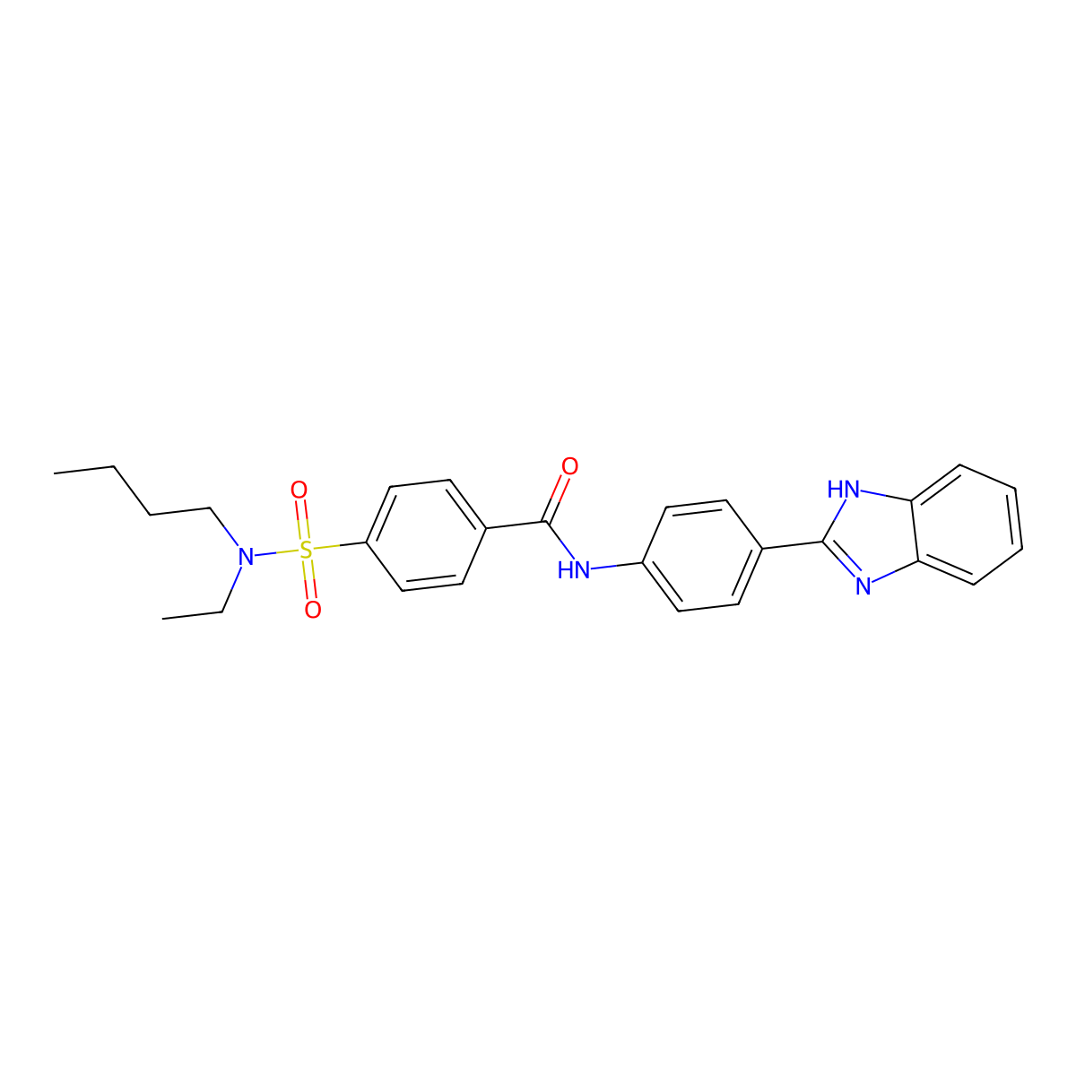 N-[4-(1H-benzimidazol-2-yl)phenyl]-4-[butyl(ethyl)sulfamoyl]benzamide molecular structure, CAS 683767-44-4