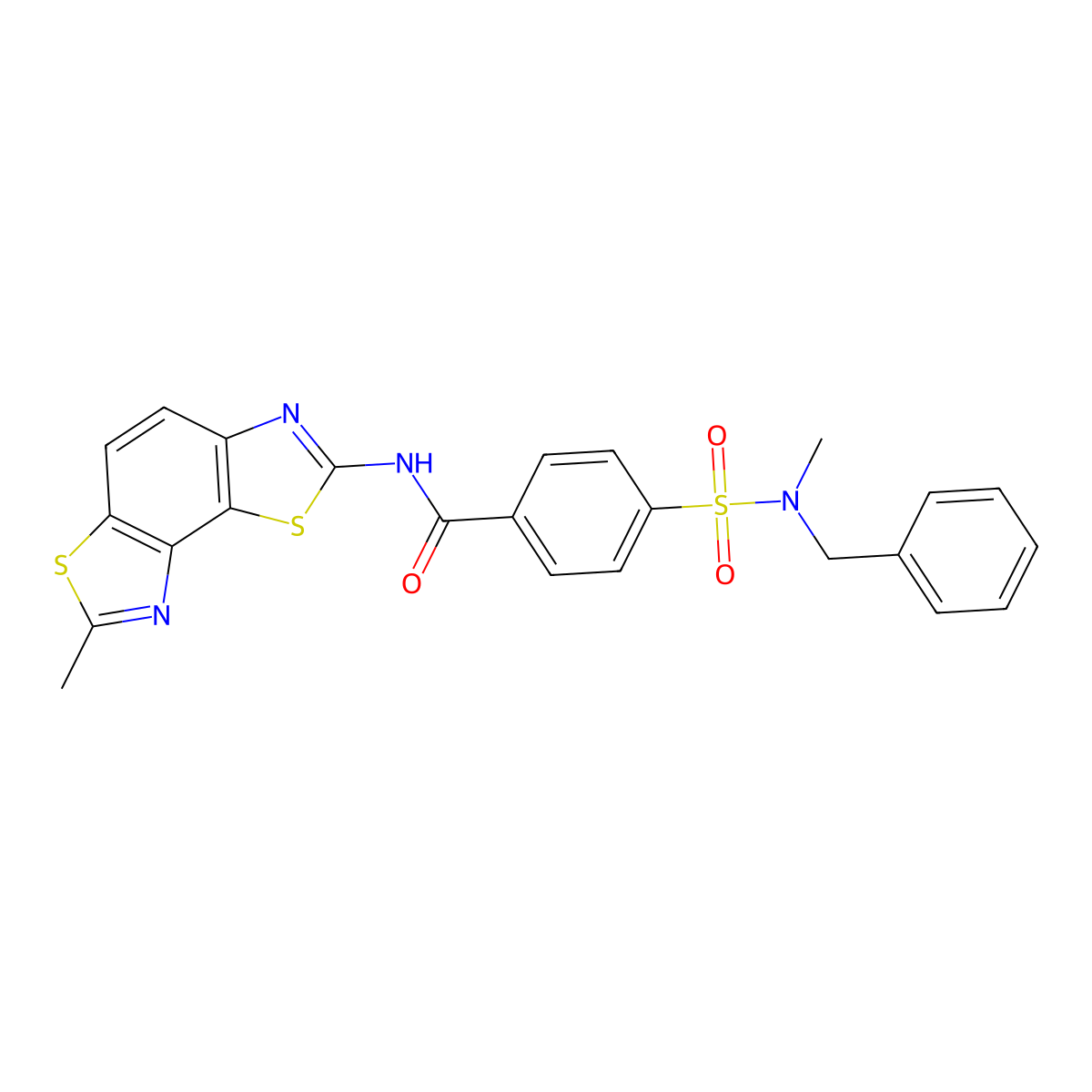 4-[benzyl(methyl)sulfamoyl]-N-(7-methyl-[1,3]thiazolo[5,4-e][1,3]benzothiazol-2-yl)benzamide molecular structure, CAS 683767-63-7