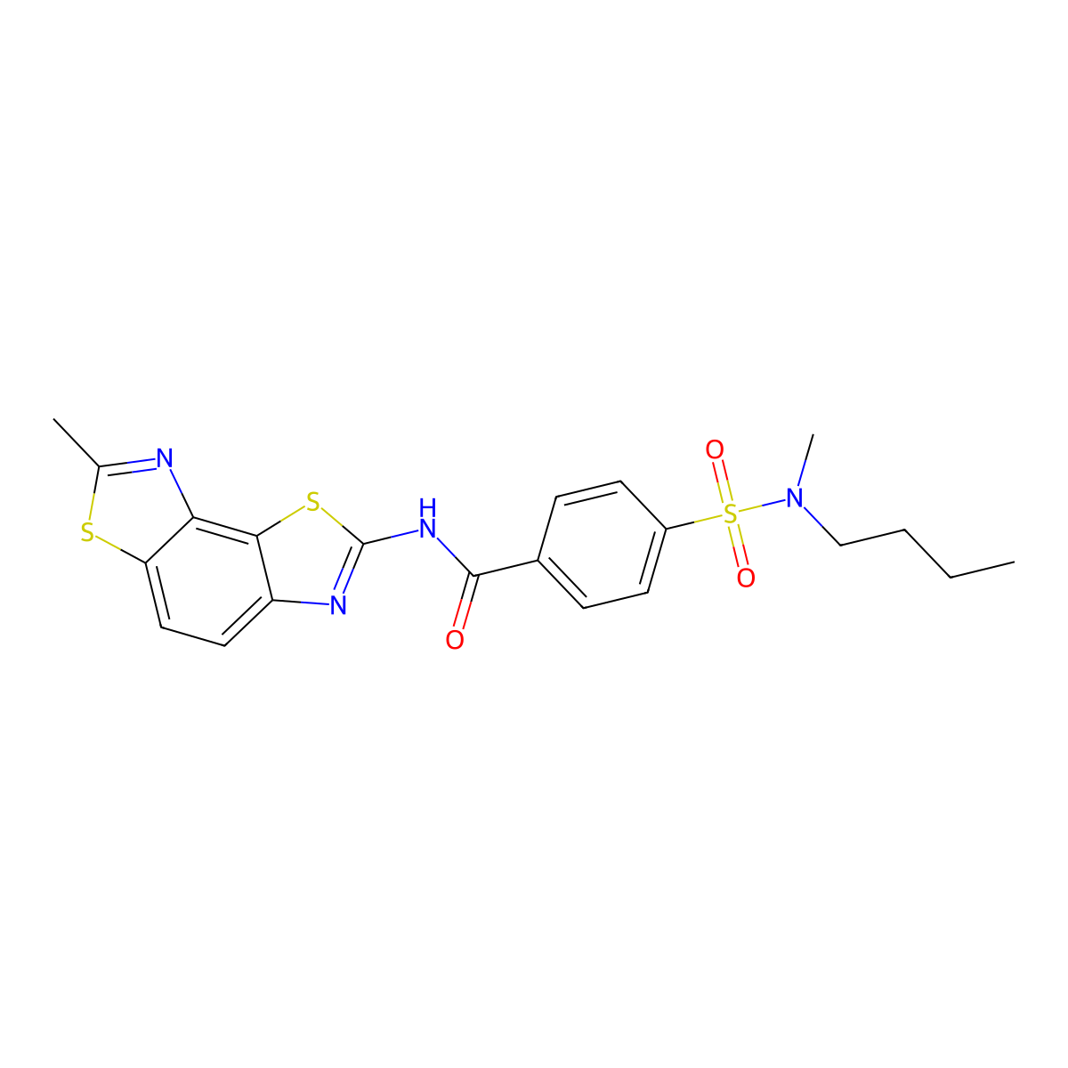 4-[butyl(methyl)sulfamoyl]-N-(7-methyl-[1,3]thiazolo[5,4-e][1,3]benzothiazol-2-yl)benzamide molecular structure, CAS 683767-66-0