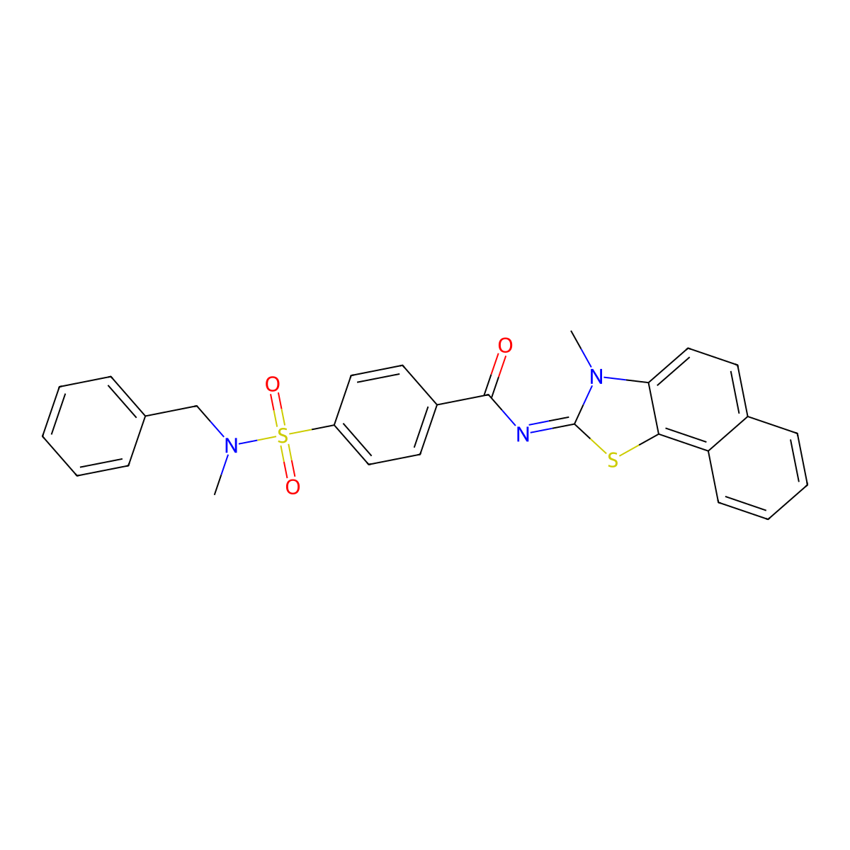 4-[benzyl(methyl)sulfamoyl]-N-(3-methylbenzo[g][1,3]benzothiazol-2-ylidene)benzamide molecular structure, CAS 683768-03-8