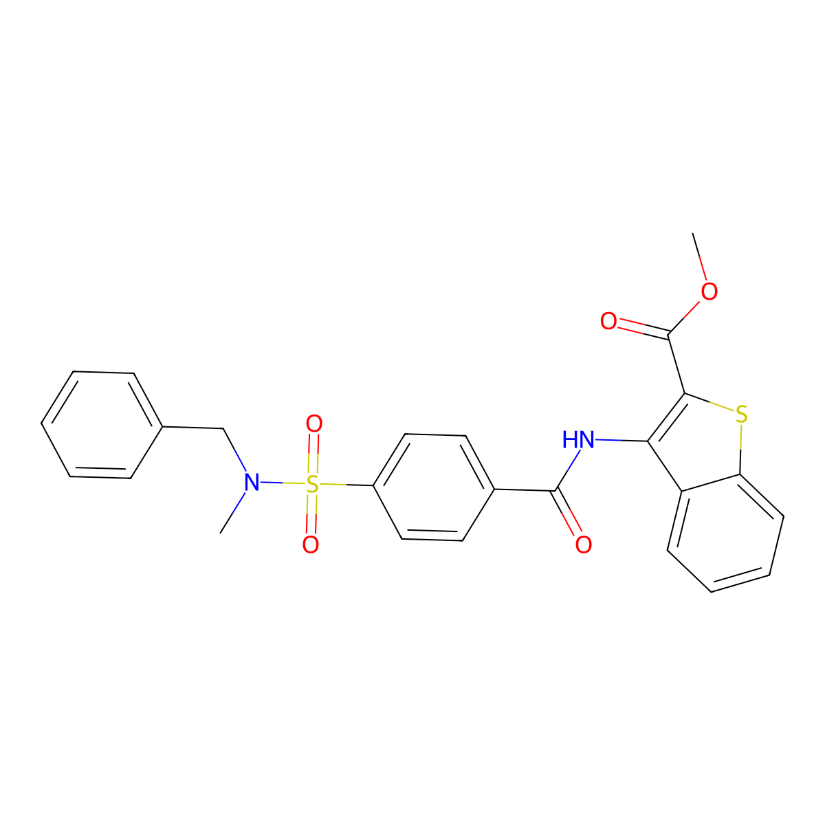 methyl 3-(4-(N-benzyl-N-methylsulfamoyl)benzamido)benzo[b]thiophene-2-carboxylate molecular structure, CAS 683768-11-8