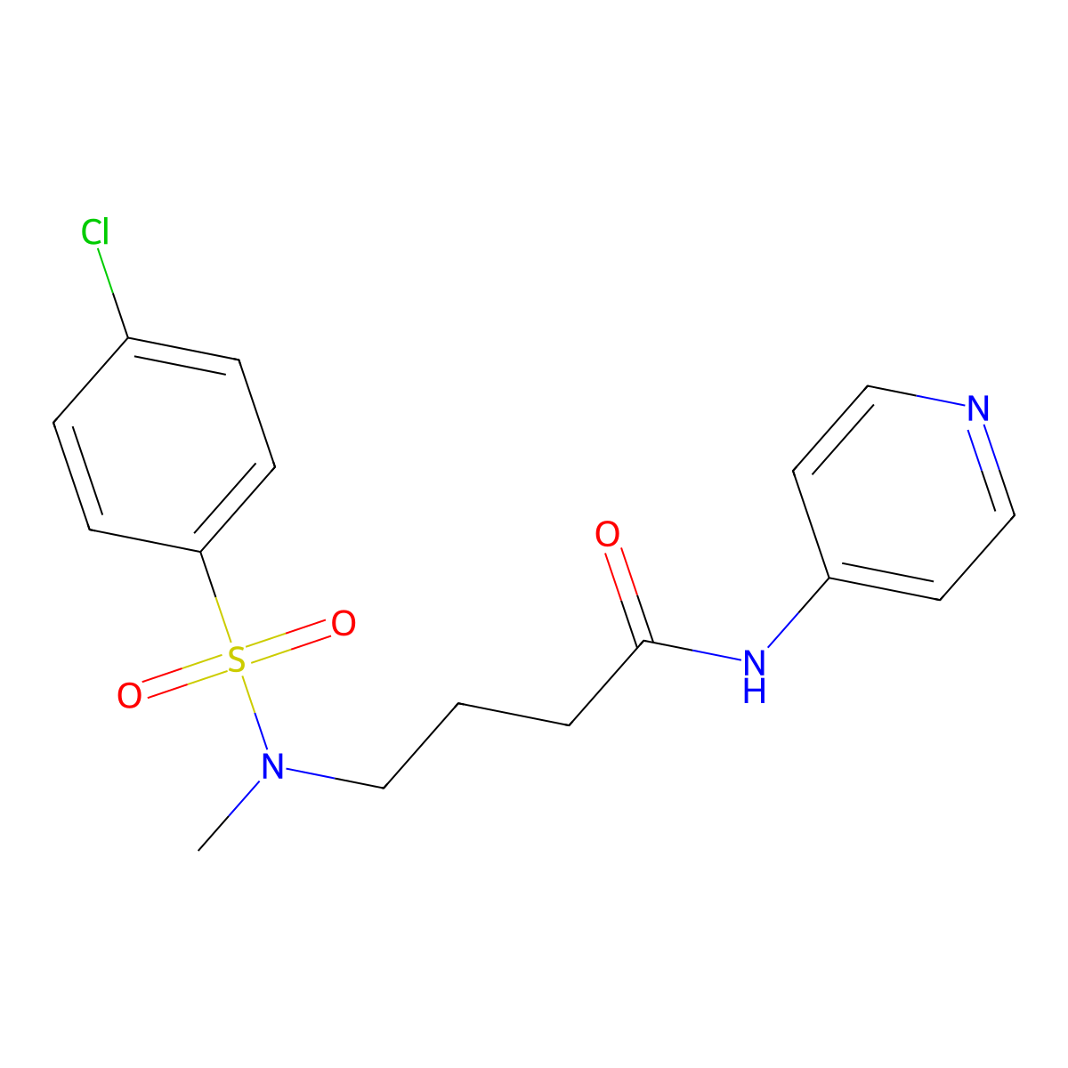 4-[(4-Chloro-benzenesulfonyl)-methyl-amino]-N-pyridin-4-yl-butyramide molecular structure, CAS 683768-81-2