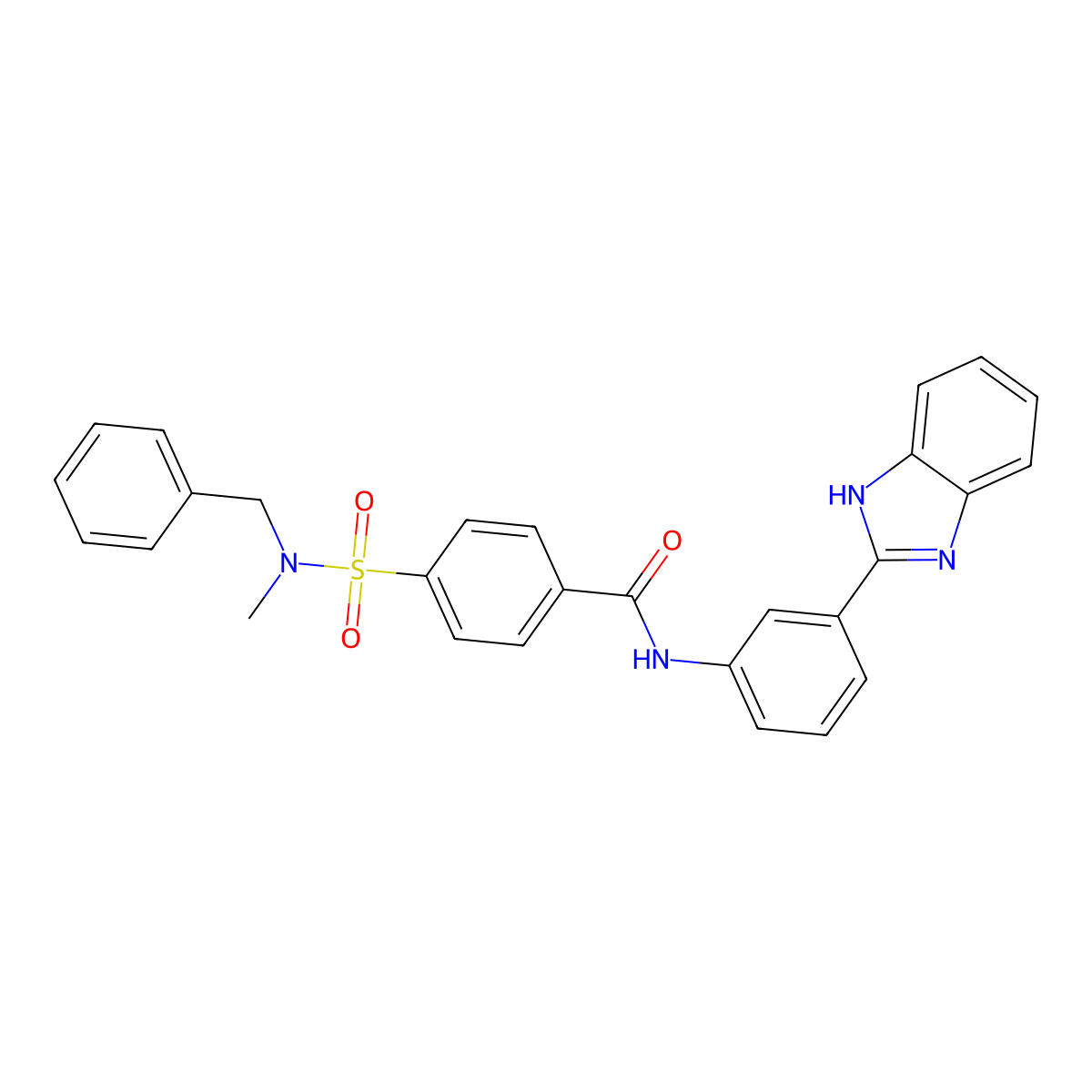 N-(3-(1H-benzo[d]imidazol-2-yl)phenyl)-4-(N-benzyl-N-methylsulfamoyl)benzamide molecular structure, CAS 683770-04-9