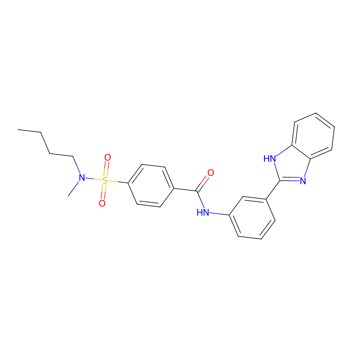 N-[3-(1H-benzimidazol-2-yl)phenyl]-4-[butyl(methyl)sulfamoyl]benzamide molecular structure, CAS 683770-06-1