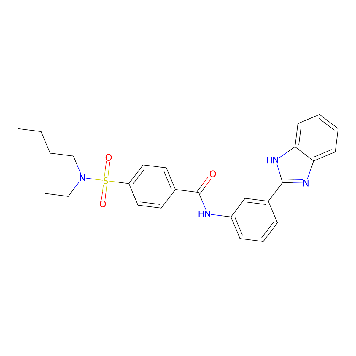 N-(3-(1H-benzo[d]imidazol-2-yl)phenyl)-4-(N-butyl-N-ethylsulfamoyl)benzamide molecular structure, CAS 683770-07-2