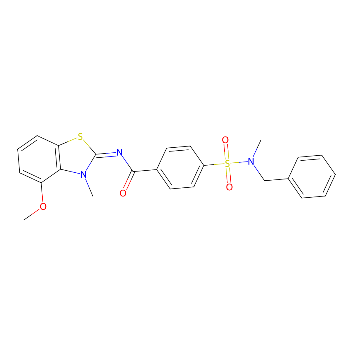 (E)-4-(N-benzyl-N-methylsulfamoyl)-N-(4-methoxy-3-methylbenzo[d]thiazol-2(3H)-ylidene)benzamide molecular structure, CAS 683770-25-4