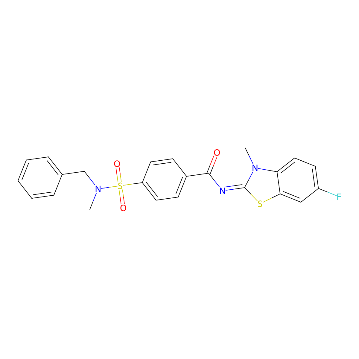 4-[benzyl(methyl)sulfamoyl]-N-(6-fluoro-3-methyl-1,3-benzothiazol-2-ylidene)benzamide molecular structure, CAS 683770-37-8