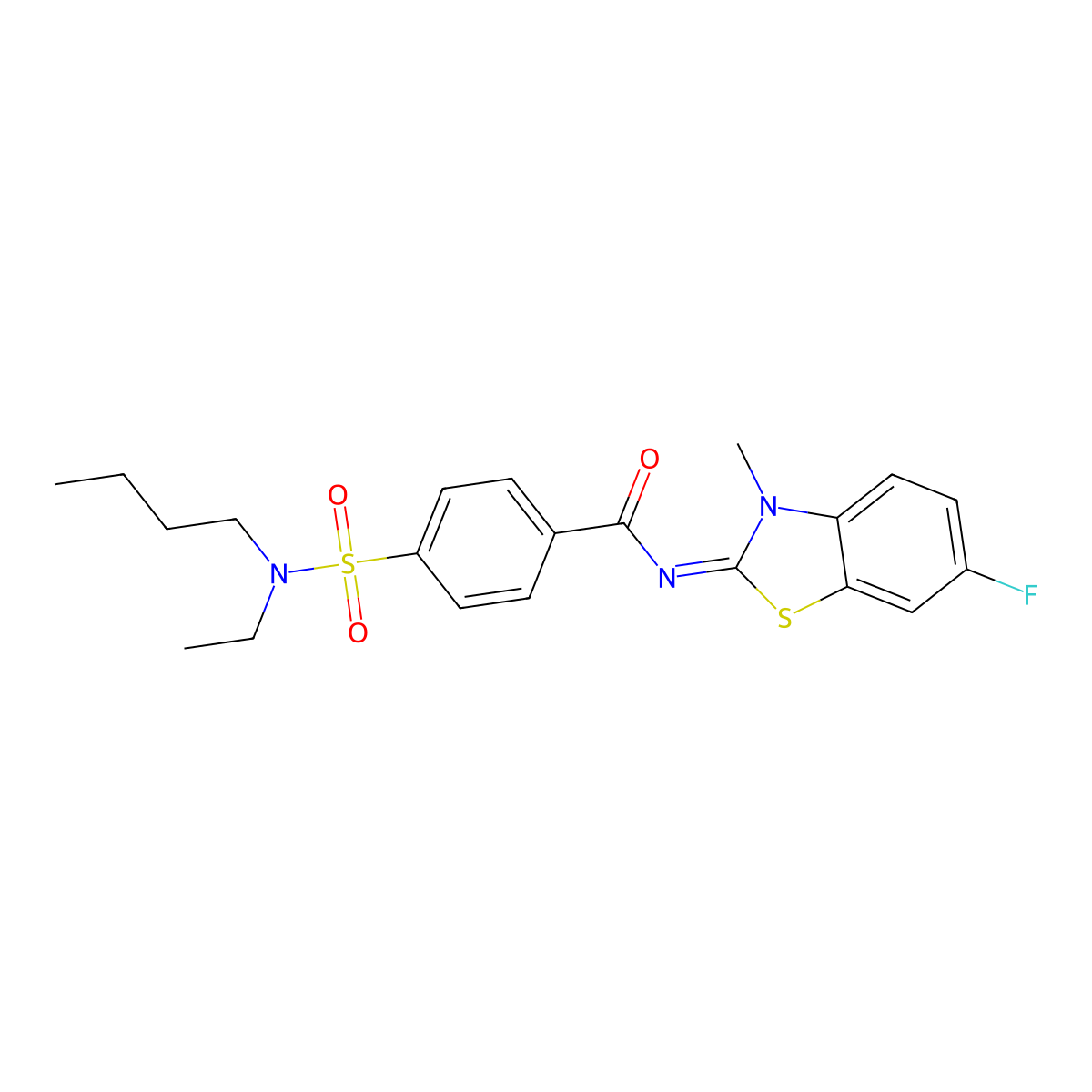 (E)-4-(N-butyl-N-ethylsulfamoyl)-N-(6-fluoro-3-methylbenzo[d]thiazol-2(3H)-ylidene)benzamide molecular structure, CAS 683770-40-3