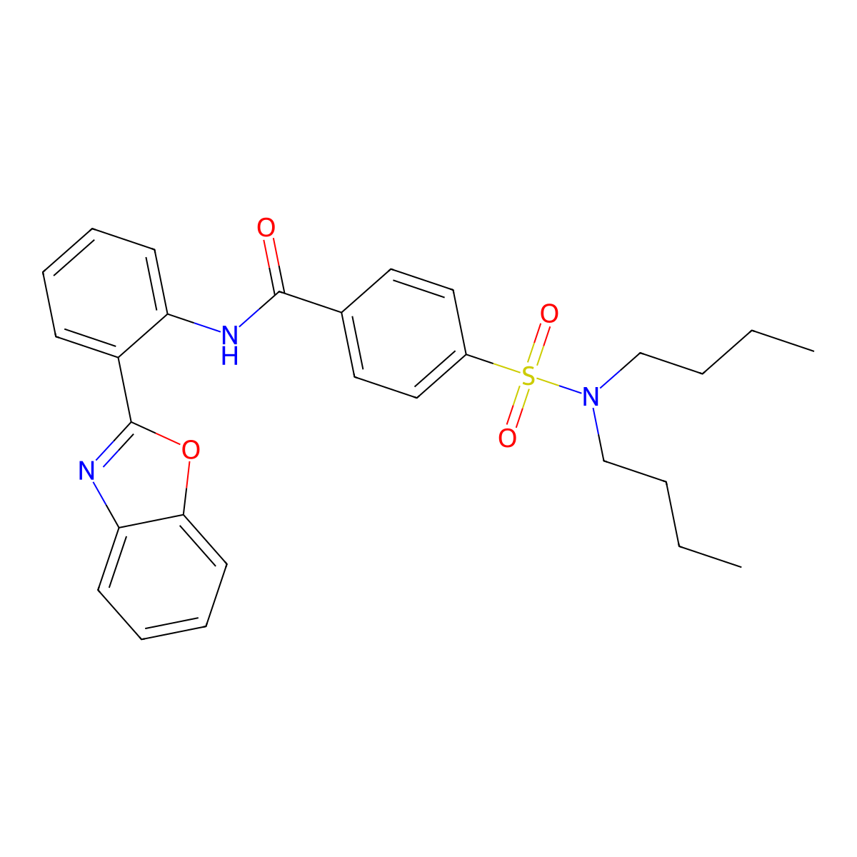 N-[2-(1,3-benzoxazol-2-yl)phenyl]-4-(dibutylsulfamoyl)benzamide molecular structure, CAS 683770-47-0