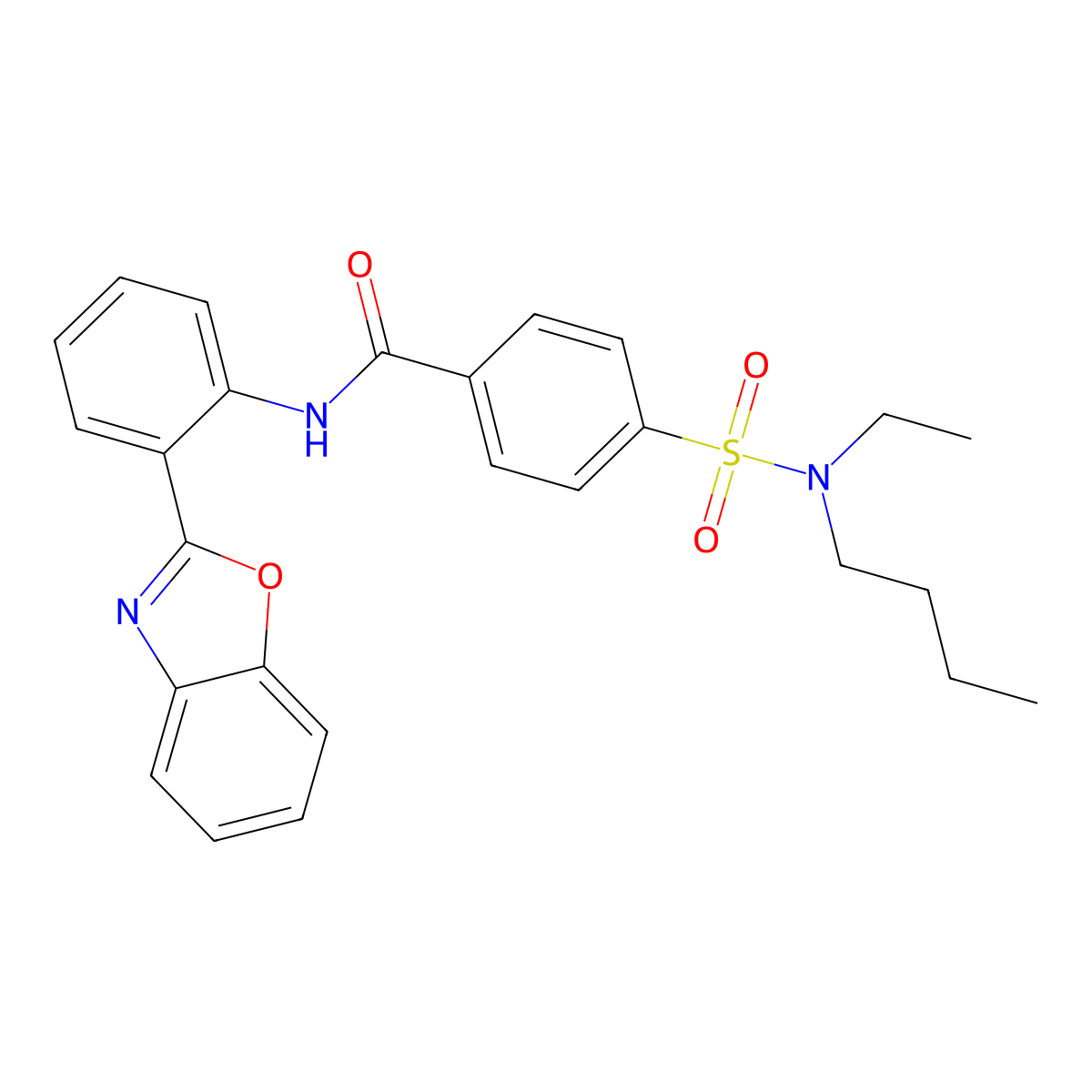 N-[2-(1,3-benzoxazol-2-yl)phenyl]-4-[butyl(ethyl)sulfamoyl]benzamide molecular structure, CAS 683770-49-2