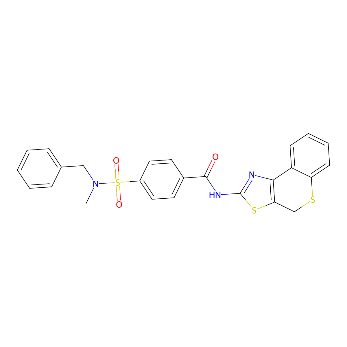 4-[benzyl(methyl)sulfamoyl]-N-{4H-thiochromeno[4,3-d][1,3]thiazol-2-yl}benzamide molecular structure, CAS 683770-99-2