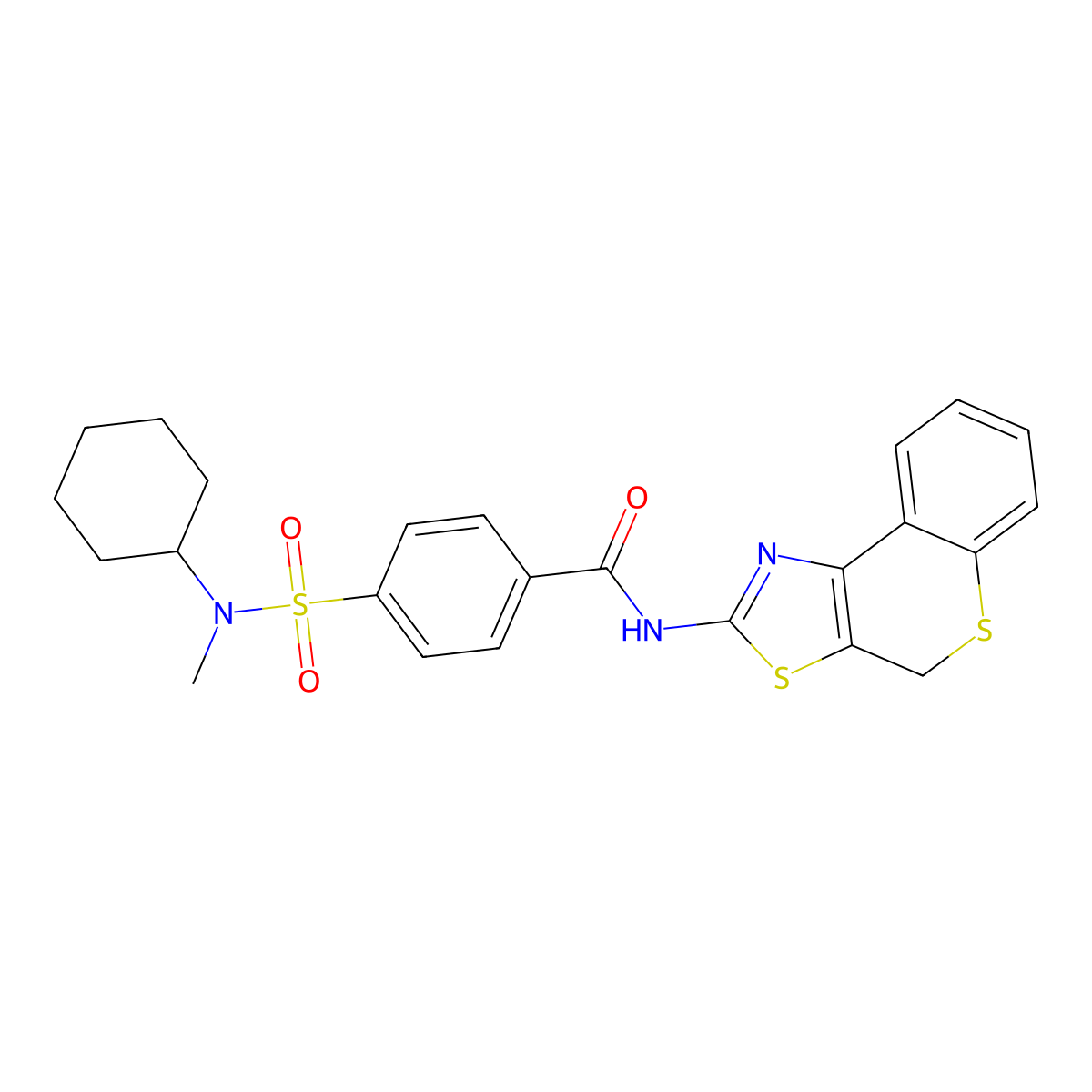 4-(N-cyclohexyl-N-methylsulfamoyl)-N-(4H-thiochromeno[4,3-d]thiazol-2-yl)benzamide molecular structure, CAS 683771-02-0