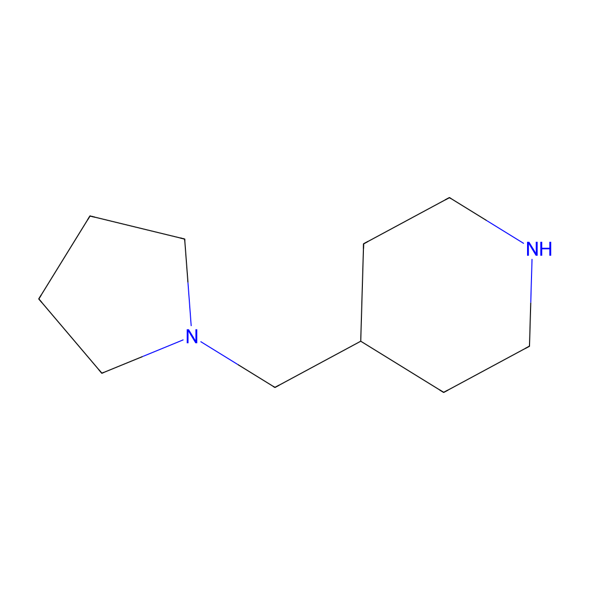 4-(Pyrrolidin-1-ylmethyl)piperidine molecular structure, CAS 683772-11-4