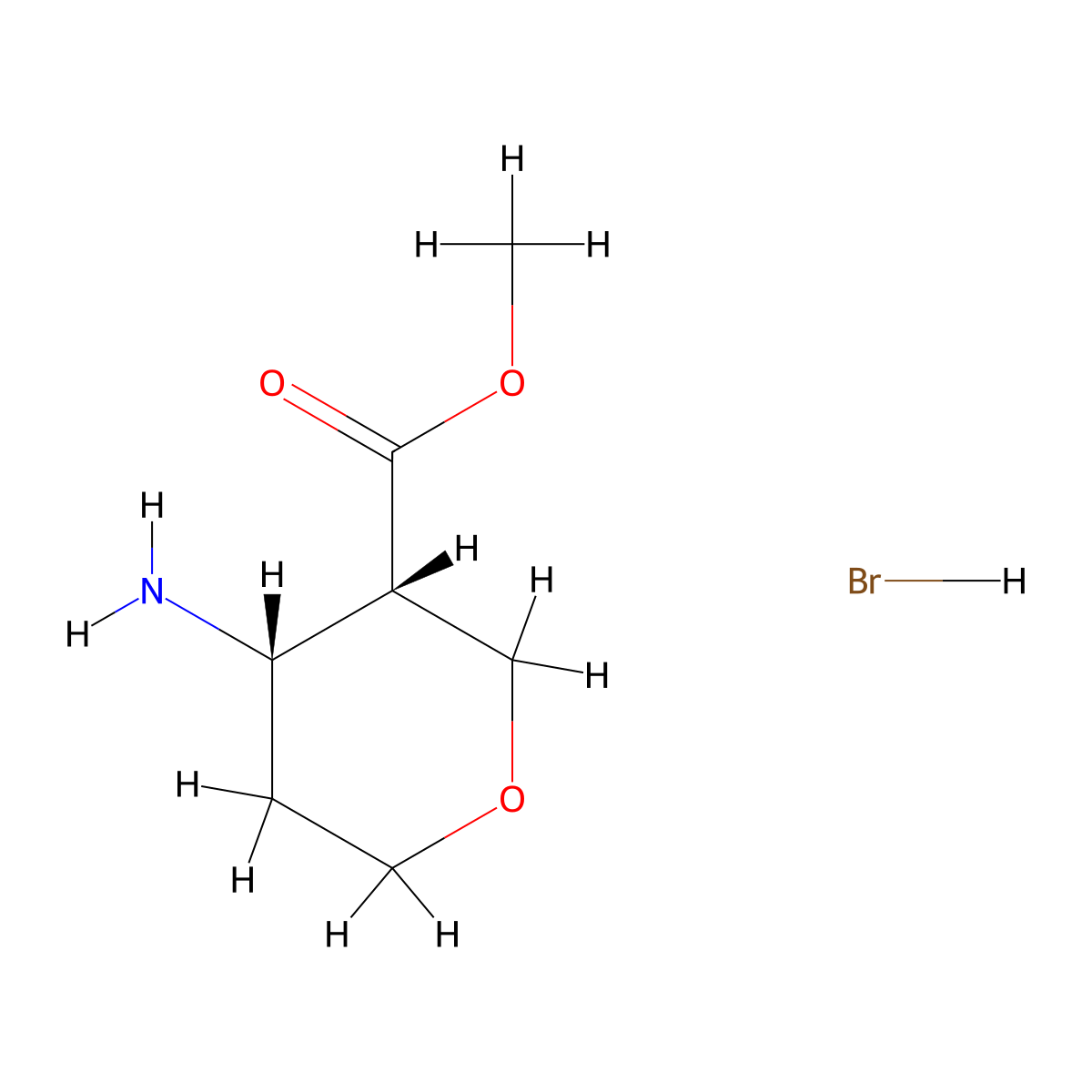 (3S,4S)-Methyl 4-aminotetrahydro-2H-pyran-3-carboxylate hydrobromide molecular structure, CAS 683774-06-3